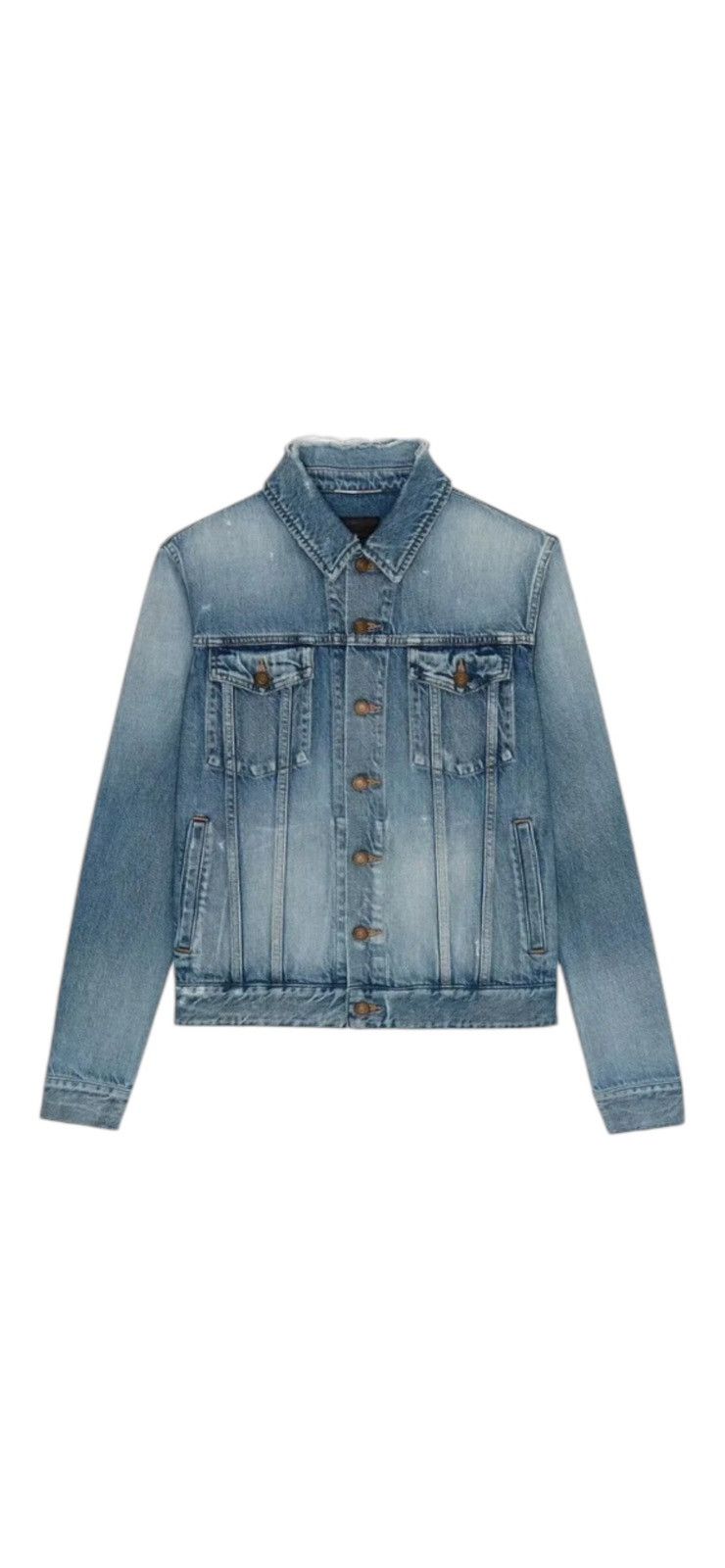 Saint Laurent Paris Saint Laurent CLASSIC DENIM JACKET DESTROYED SKY BLUE Size US S / EU 44-46 / 1 - 1 Thumbnail
