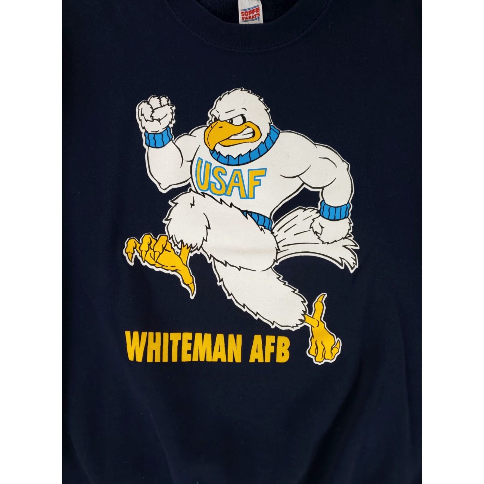 Soffe VINTAGE Soffe Sweatshirt Sweatshirt USAF Whiteman AFB Eagle Blue Made USA Mens L blue 90s Mens Size US L / EU 52-54 / 3 - 2 Thumbnail