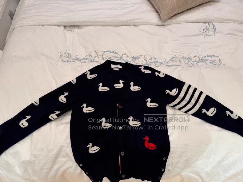 Thom Browne Thom Browne Little Duck Cashmere Cardigan, Navy Blue Size US XL / EU 56 / 4 - 1 Thumbnail