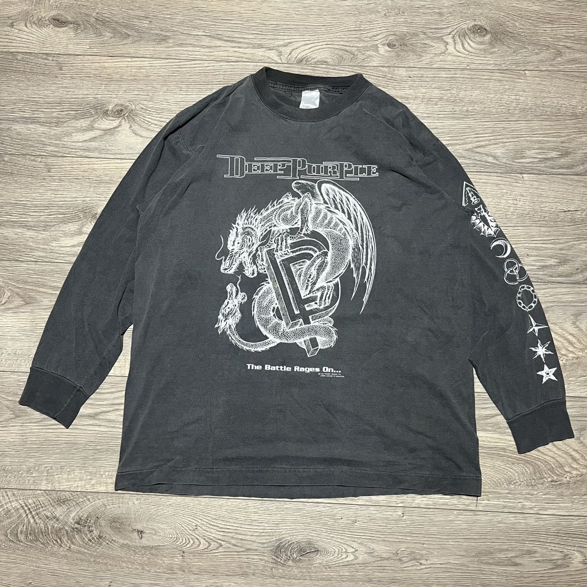 Vintage Deep Purple sweatshirt The Battle Rages Longsleeve Size US XL / EU 56 / 4 - 1 Thumbnail