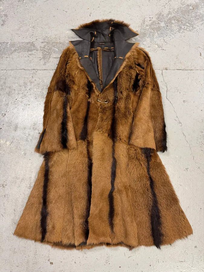 Roberto Cavalli 2000s Roberto Cavalli Royal Reversible Long Fur Brown Coat Size US S / EU 44-46 / 1 - 7 Thumbnail