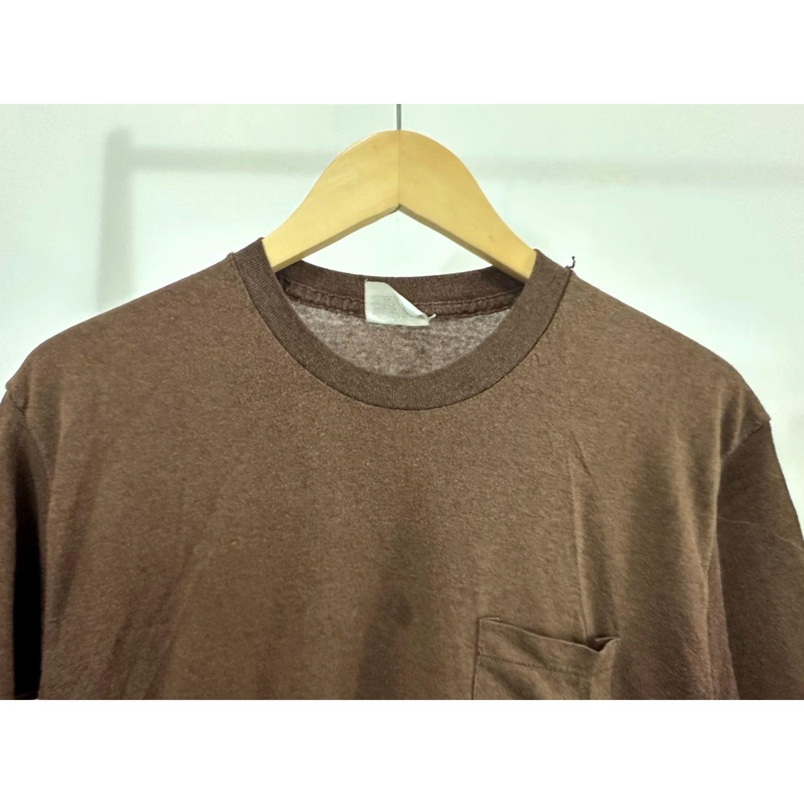 Vintage VTG 80s Paper Thin Selvedge Front Pocket Single Stitch Blank Brown T-Shirt XL Mens Size US XL / EU 56 / 4 - 5 Thumbnail
