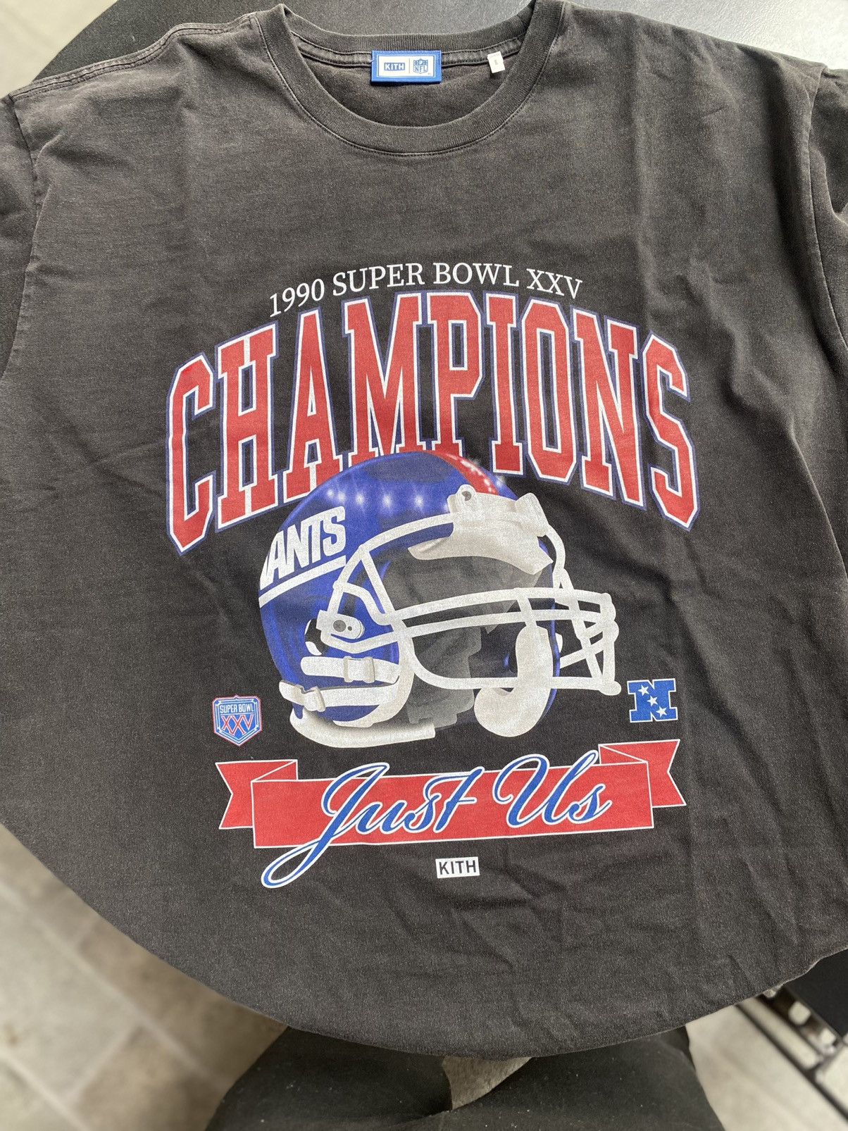 Kith for The NFL: Giants Superbowl Vintage Tee - White Xs