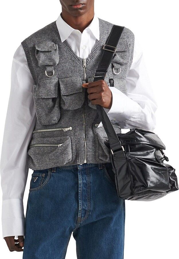 Prada o1bcso1str1025 Shetland Vest in Grey Size US L / EU 52-54 / 3 - 3 Thumbnail