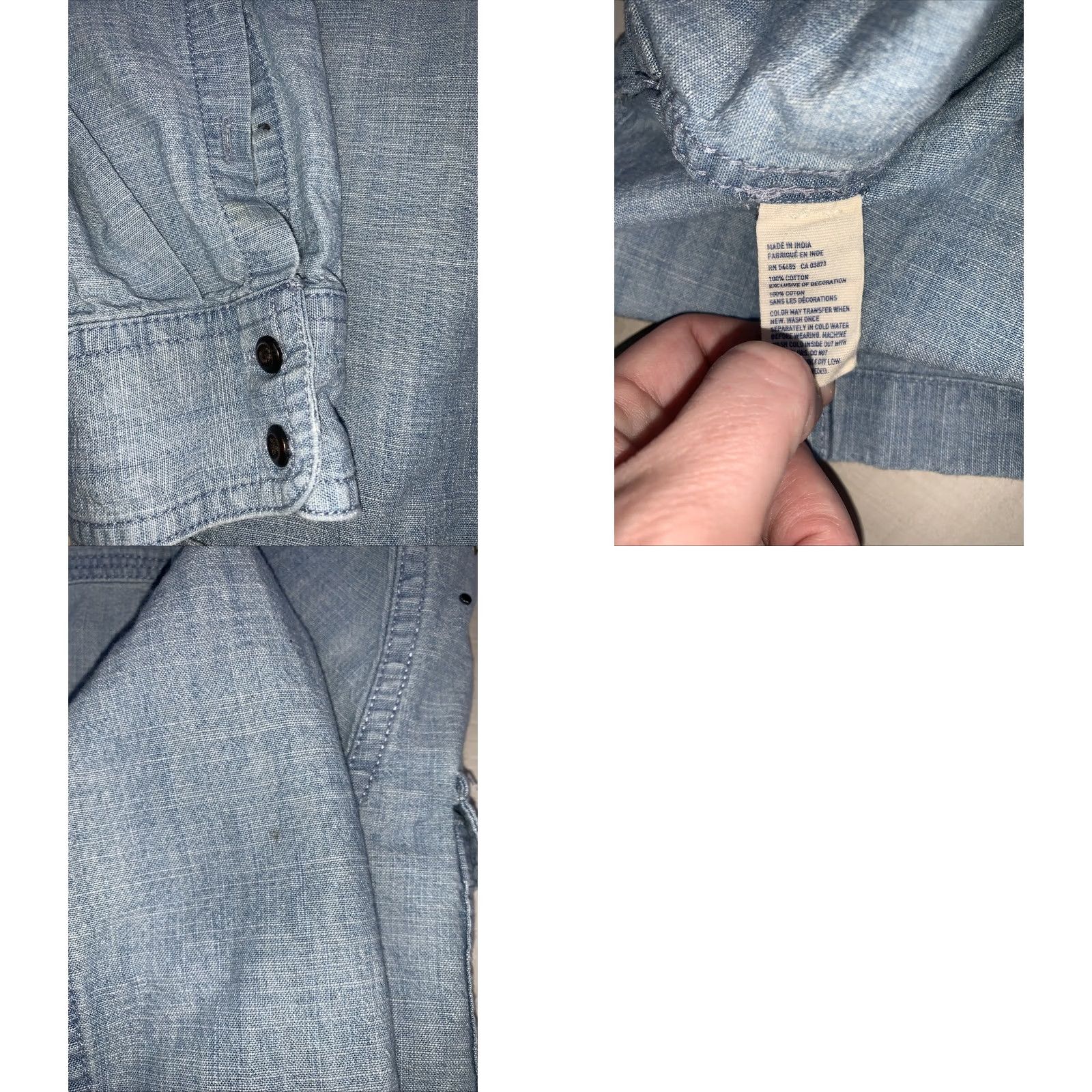 American Eagle Outfitters VINTAGE American Eagle Outfitters Shirt Womens Medium Blue Studded Cowgirl Denim Shirt Size M / US 6-8 / IT 42-44 - 8 Thumbnail
