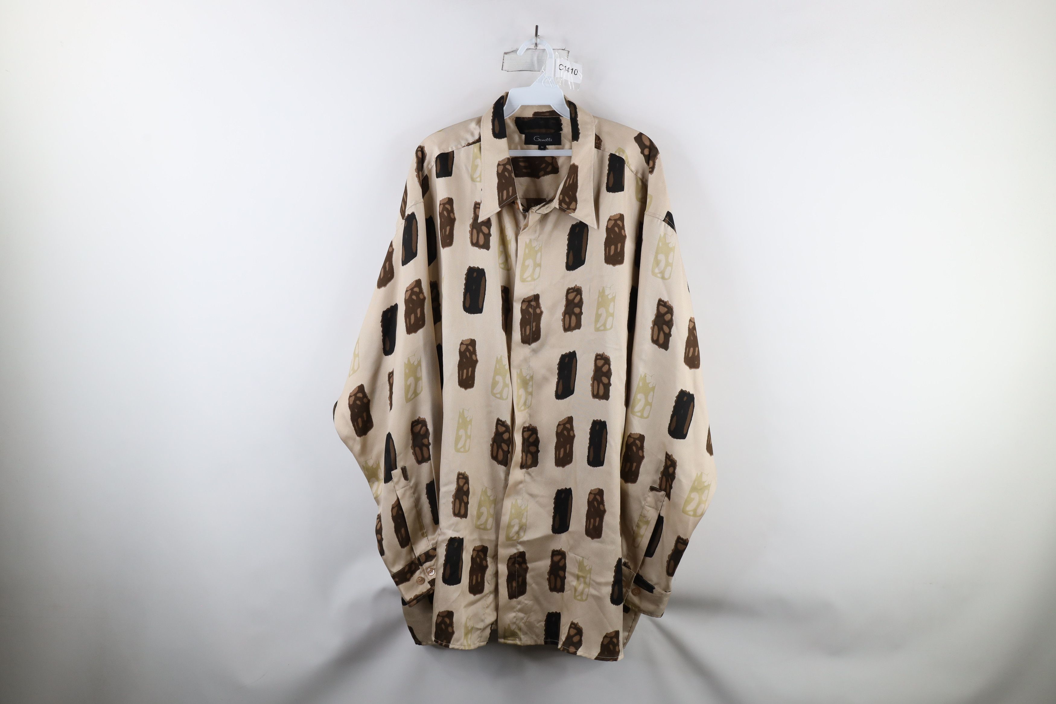 Gemelli × Vintage Vintage 90s Genelli Silk Long Sleeve Collared Button Shirt Size US XXL / EU 58 / 5 - 1 Thumbnail