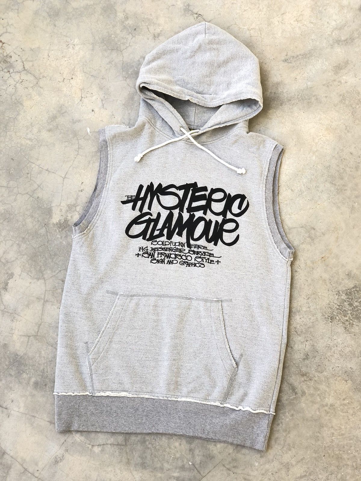Hysteric Glamour Hysteric Glamour Roman Spellout Sleeveless Grey Hoodie Size US M / EU 48-50 / 2 - 1 Thumbnail