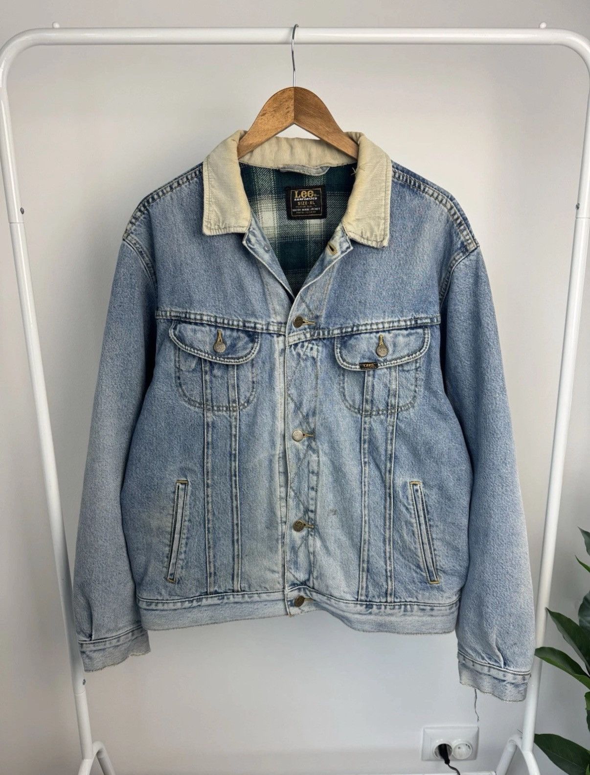 Lee Vintage LEE 90s Lined Rider Button Up Denim Jeans Jacket Men Size US XL / EU 56 / 4 - 1 Thumbnail