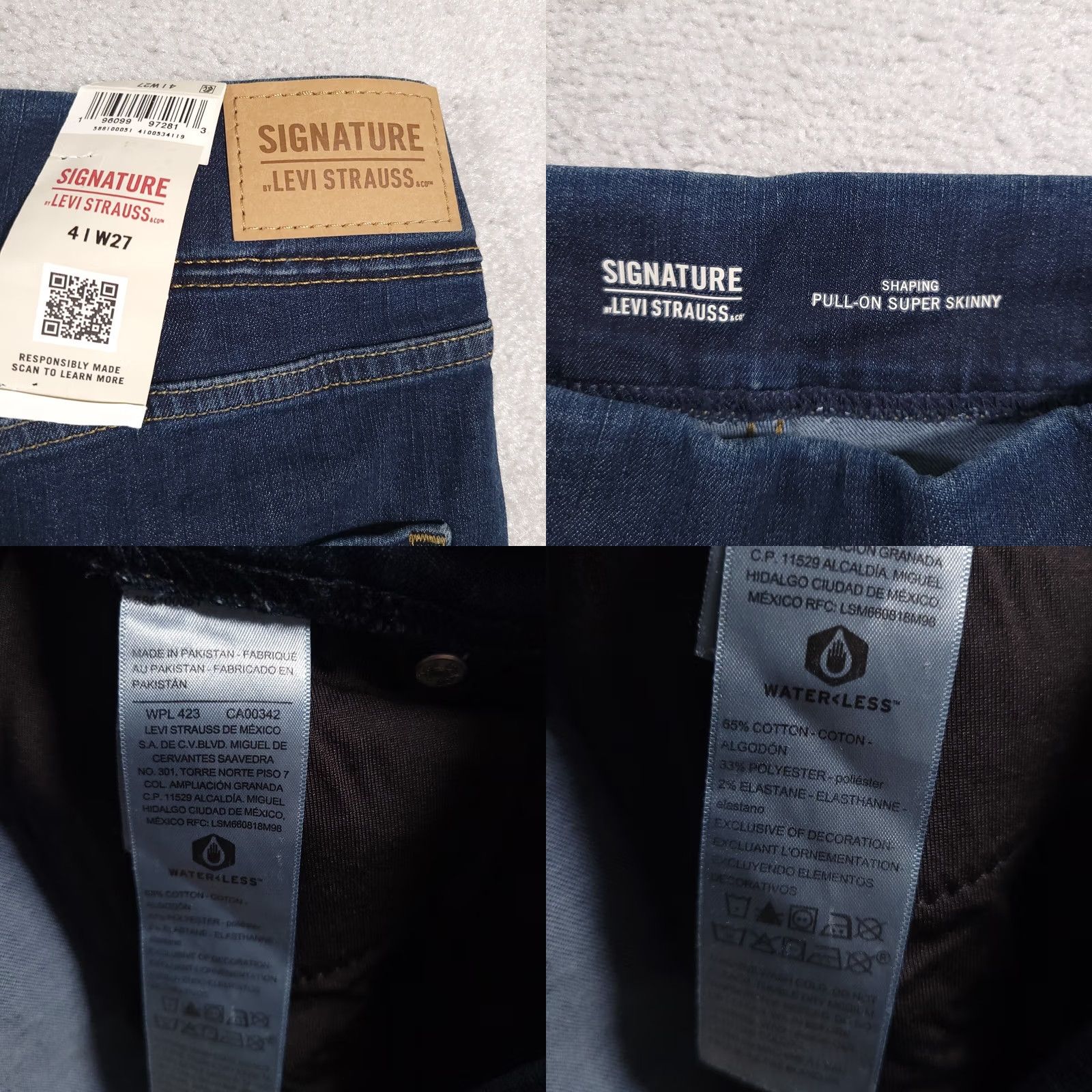 Levi's VINTAGE? No. Levi's Shaping Pull-On Jeans Women Skinny 4 W27 Denim Blue 5-Pocket Zipper Modern? Size 27" / US 4 / IT 40 - 9 Thumbnail