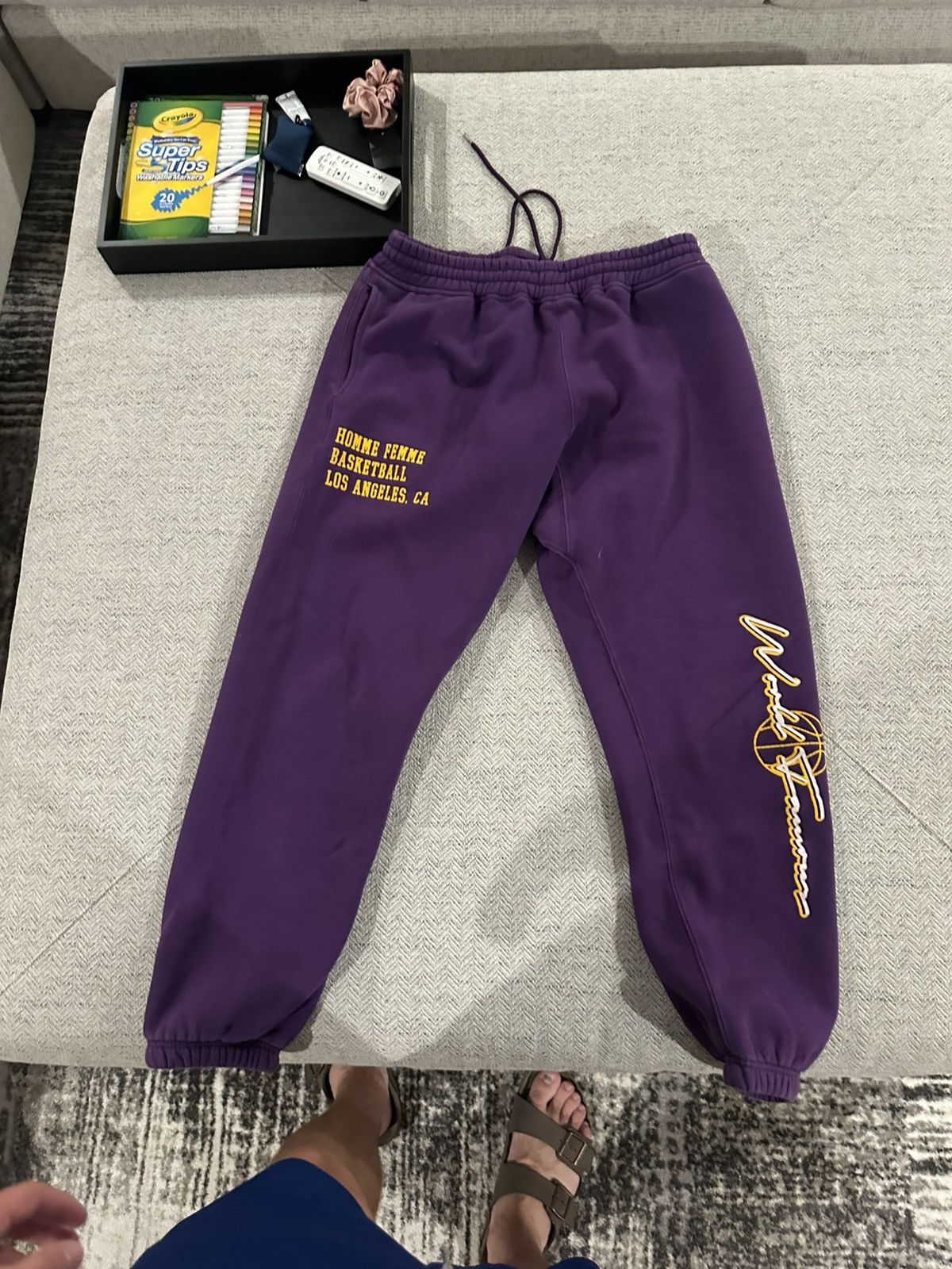 Homme + Femme La HOMME FEMME PURPLE GOLD LA SWEATPANTS Size US 36 / EU 52 - 1 Thumbnail