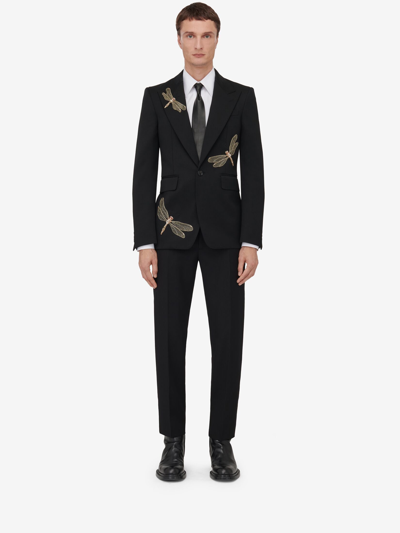Alexander McQueen o1w1db10725 Dragonfly Applique Single-Breasted Jacket Black Size US M / EU 48-50 / 2 - 2 Thumbnail