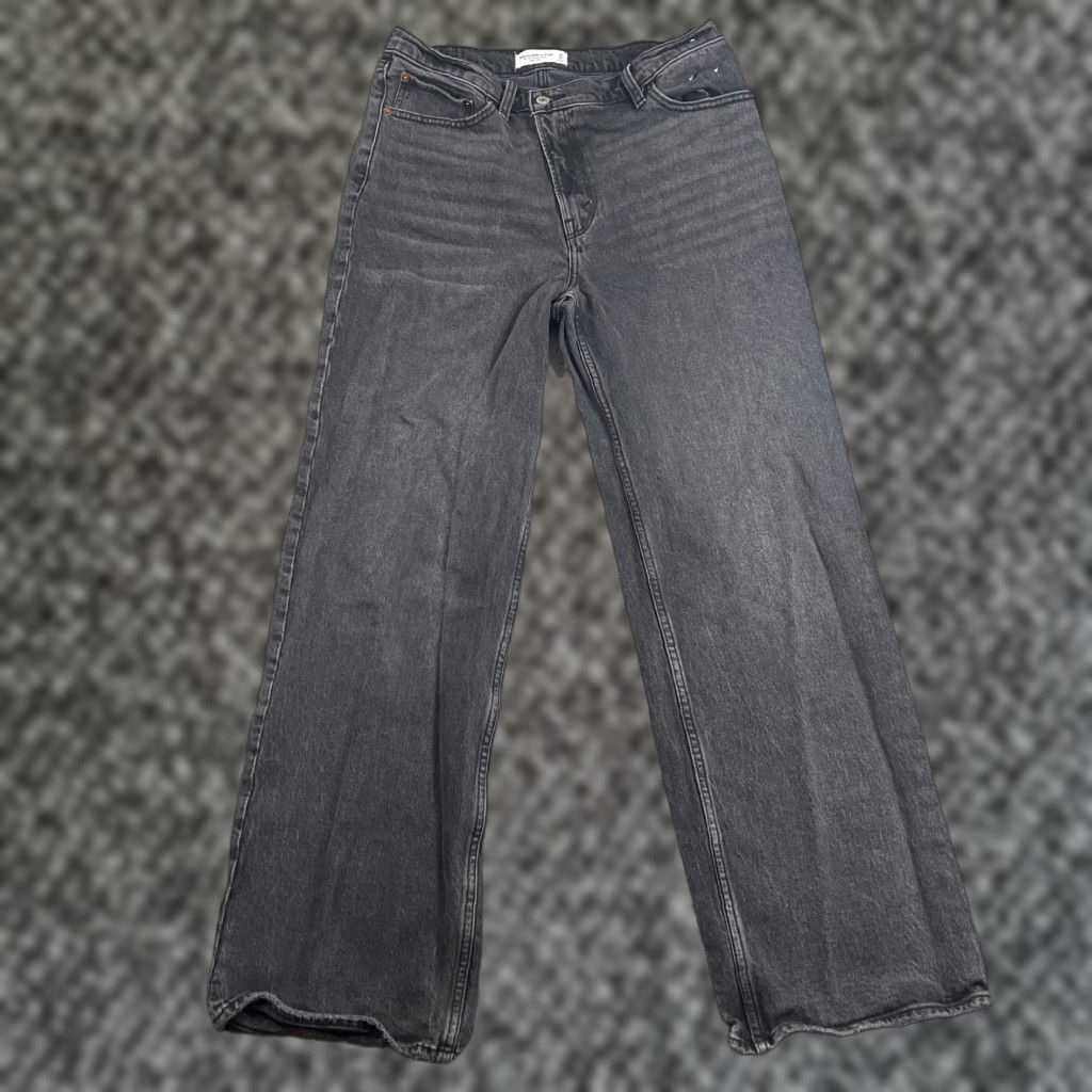 Abercrombie & Fitch VINTAGE Abercrombie & Fitch Jeans Womens 10 Black Denim 90s Relaxed High Rise Wide Leg Mens? Size 32" / US 10 / IT 46 - 1 Thumbnail