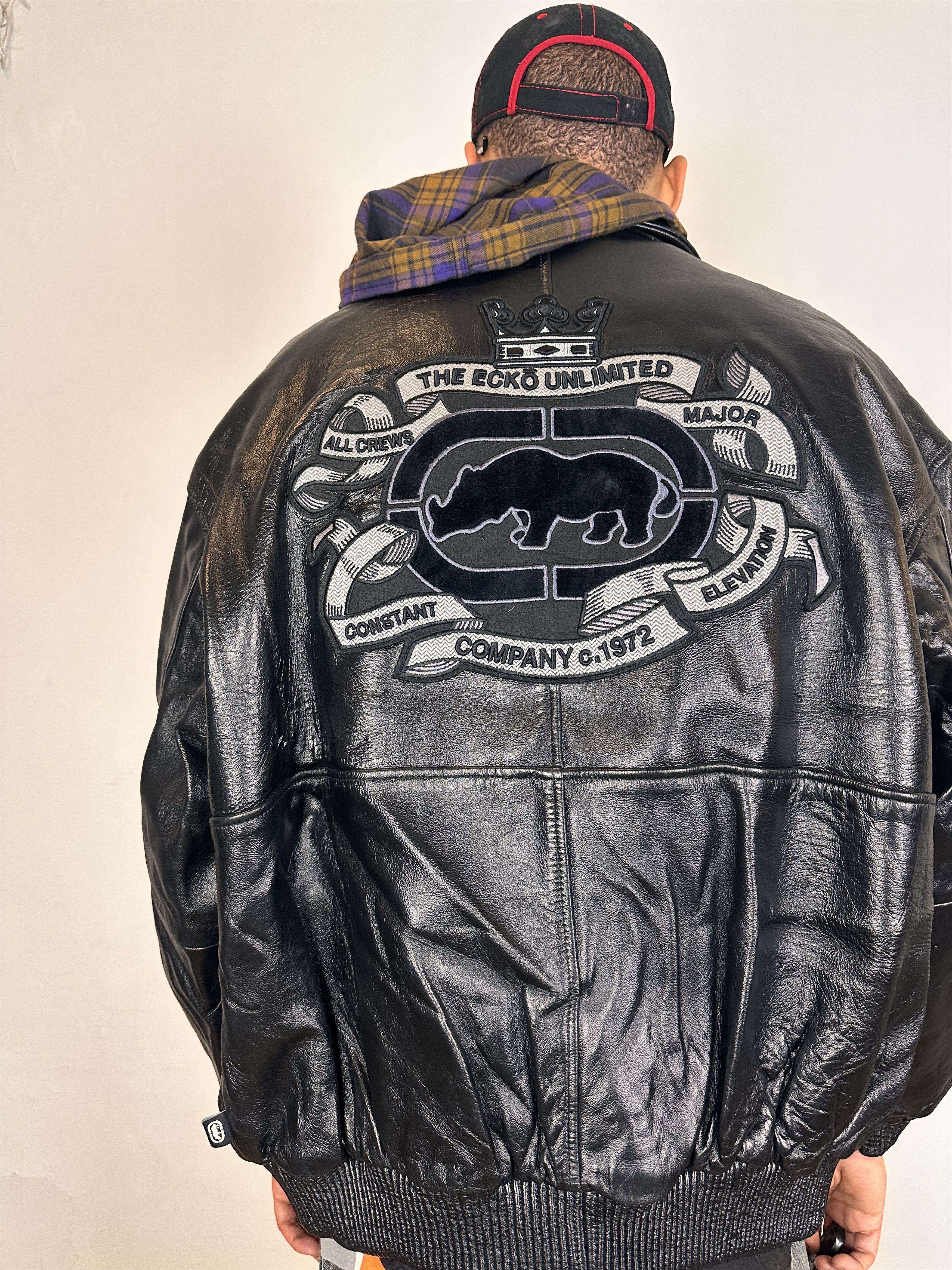 Ecko Unltd. × Streetwear × Vintage Ecko Unltd. Leather Hoodie