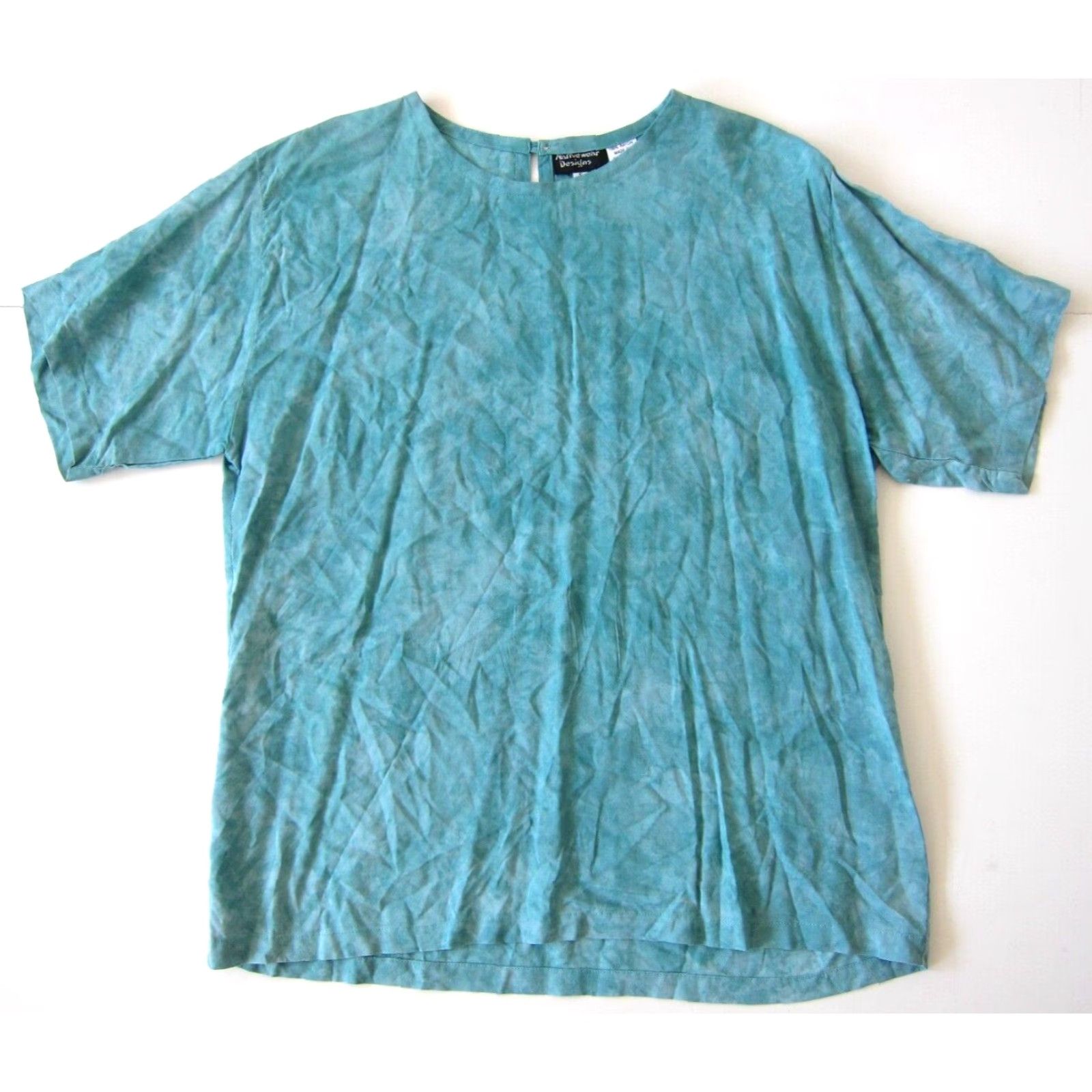4SDESIGNS Vtg Nativewear Designs Ray on Green Tie Dye Short Sleeve Tunic Peasant Blouse S Size S / US 4 / IT 40 - 6 Thumbnail