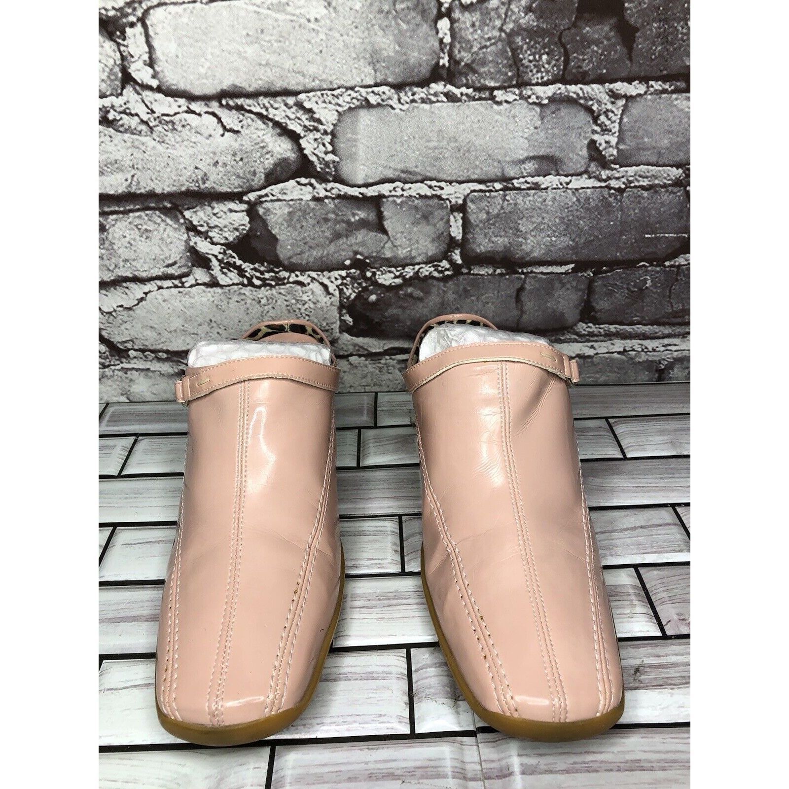 Aquatalia AQUATALIA Pink Patent Leather Square Toe Heel Mules Shoes Wo Size US 8 / IT 38 - 20 Thumbnail