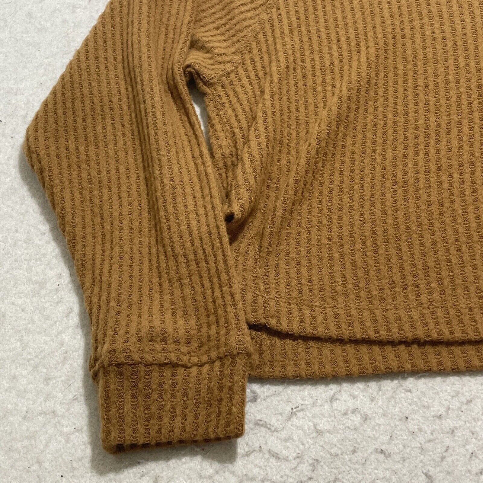 Nordstrom Abound Pullover Sweater Brown Long Sleeve Notch Neck Knit Size L / US 10 / IT 46 - 13 Thumbnail