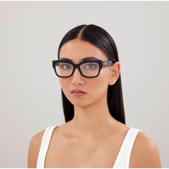 Balenciaga Balenciaga BB0274O 001 Eyeglasses Black 55mm Cat Eye Frame Size ONE SIZE - 2 Thumbnail