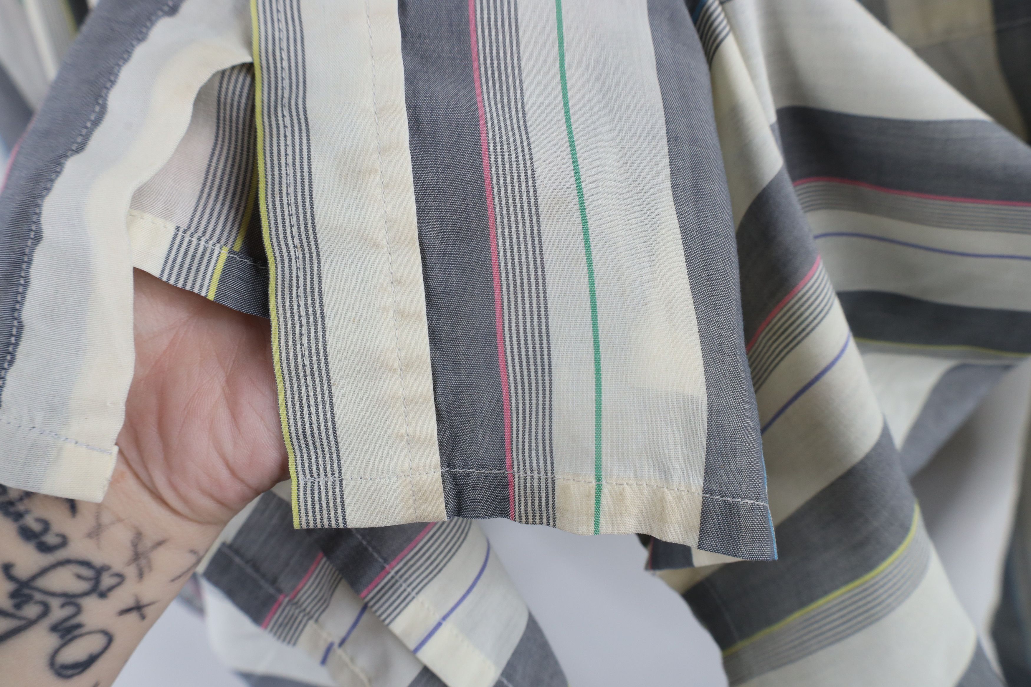 Vintage Vintage 90s Streetwear Rainbow Striped Collared Button Shirt Size US XL / EU 56 / 4 - 7 Thumbnail