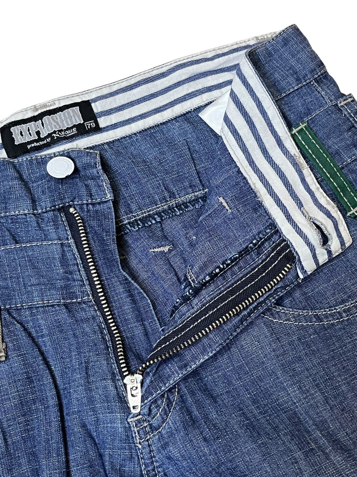Japanese Brand SICK Y2K JAPANESE EXPLOSION BY NYLAUS DOUBLE WAIST JEANS Size US 30 / EU 46 - 8 Thumbnail