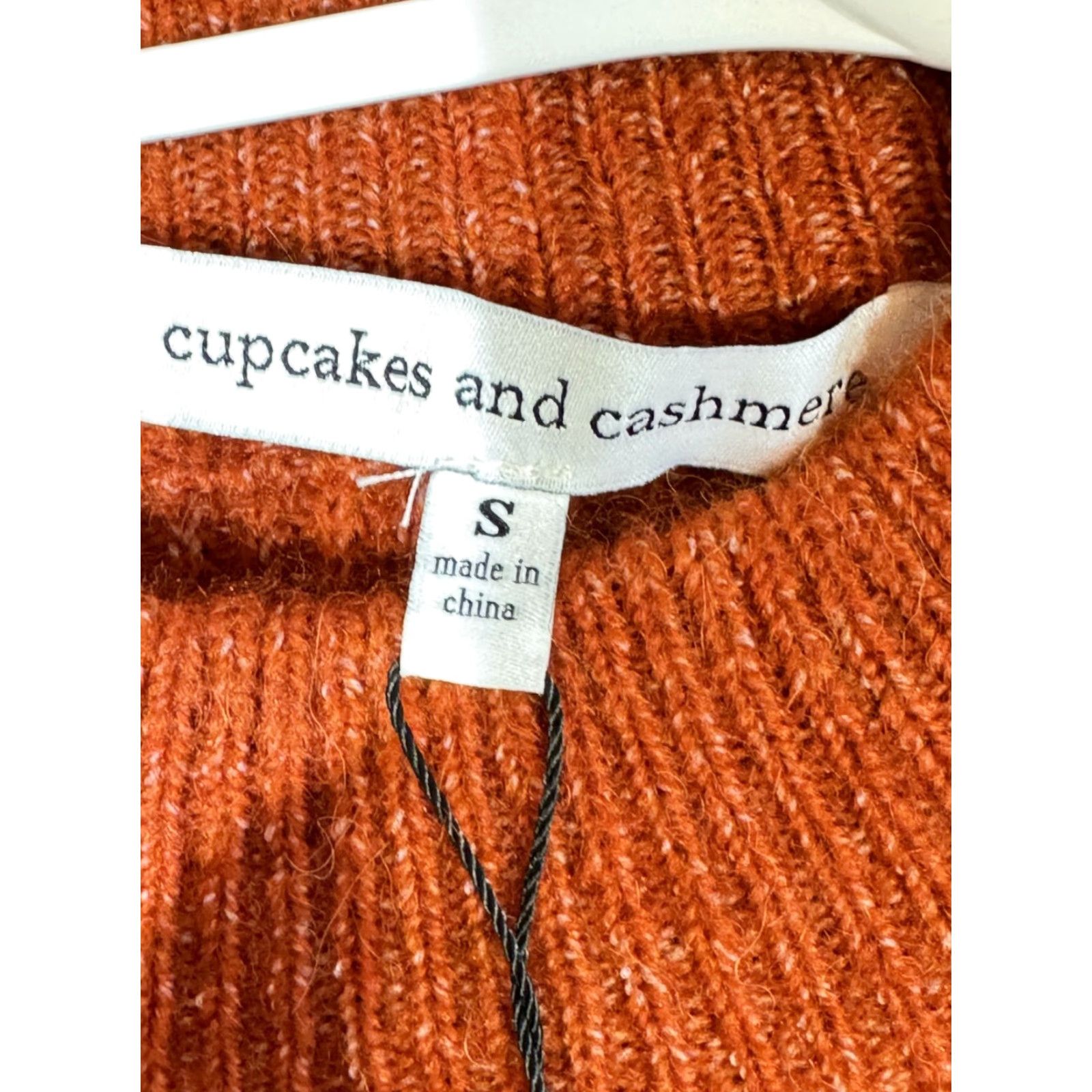 Vintage Cupcakes & Cashmere Women's Sweater Burnt Orange Knit Mock-Neck S OS Pullover Casual Size S / US 4 / IT 40 - 7 Thumbnail