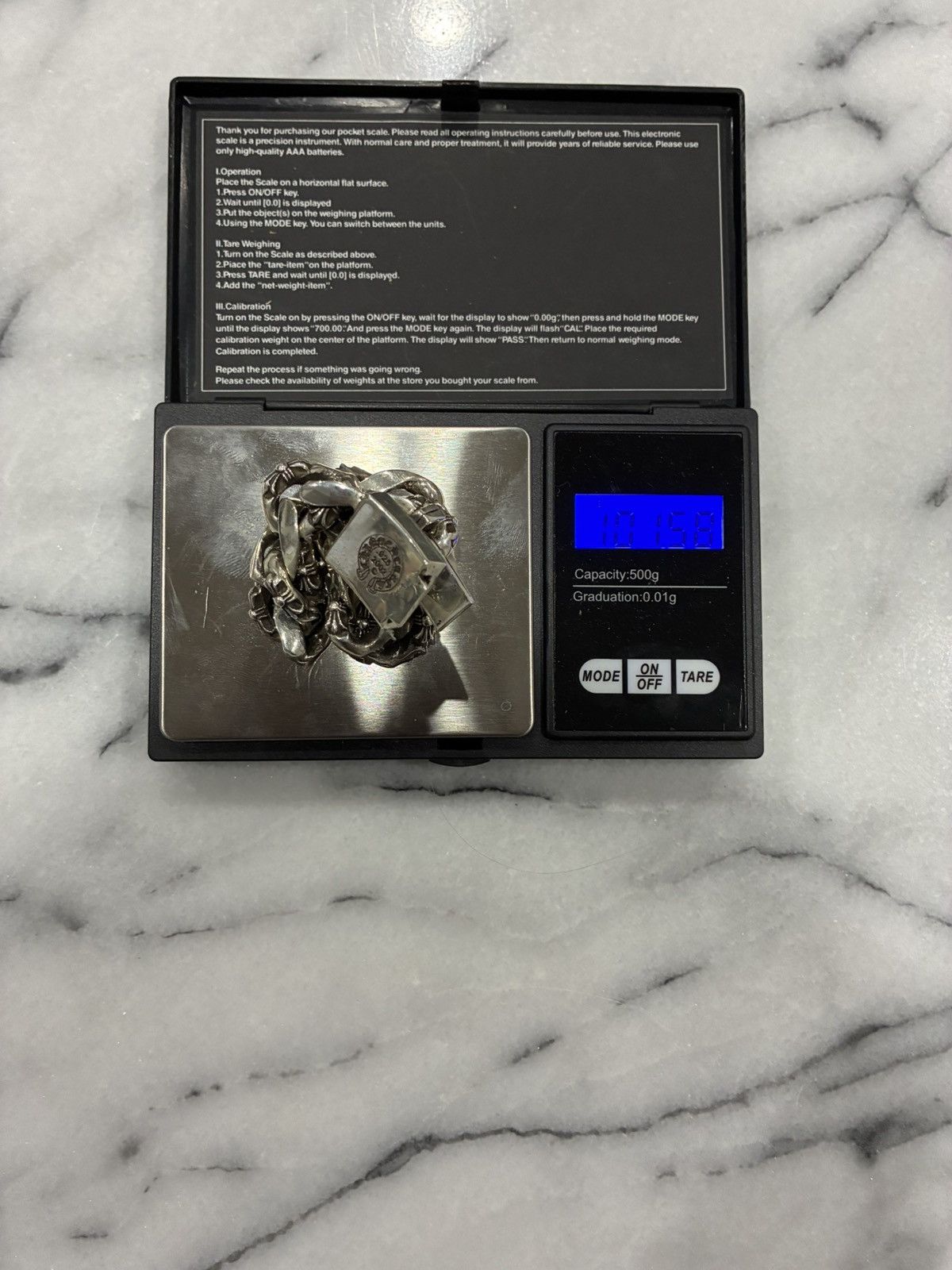 Chrome Hearts Large Fancy Link Plus Cross Box ID Bracelet