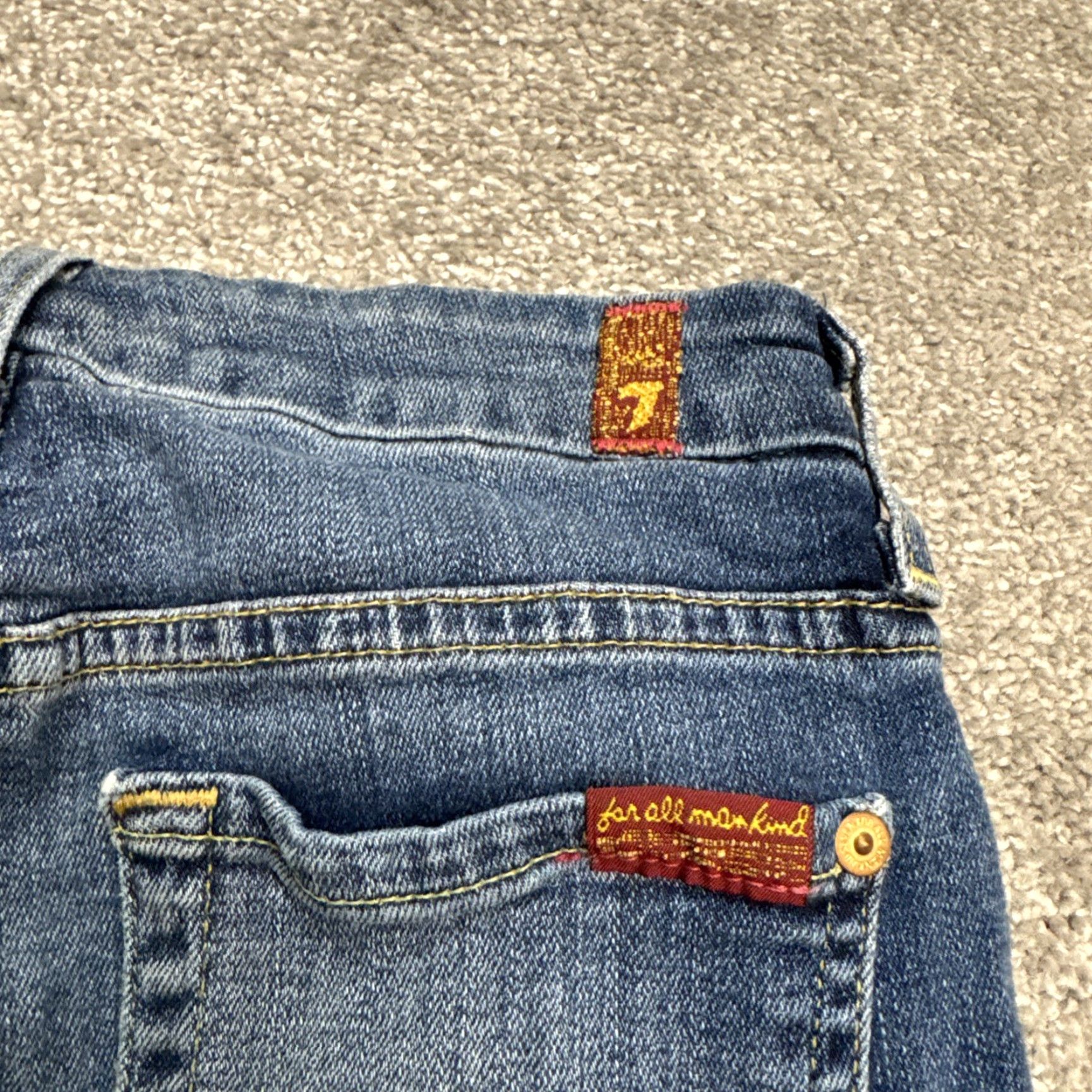 7 For All Mankind VINTAGE None Jeans Womens 24 Blue Low Rise Ankle Skinny Denim Casual Streetwear 90s Girls Size 42" / US 20 - 5 Thumbnail
