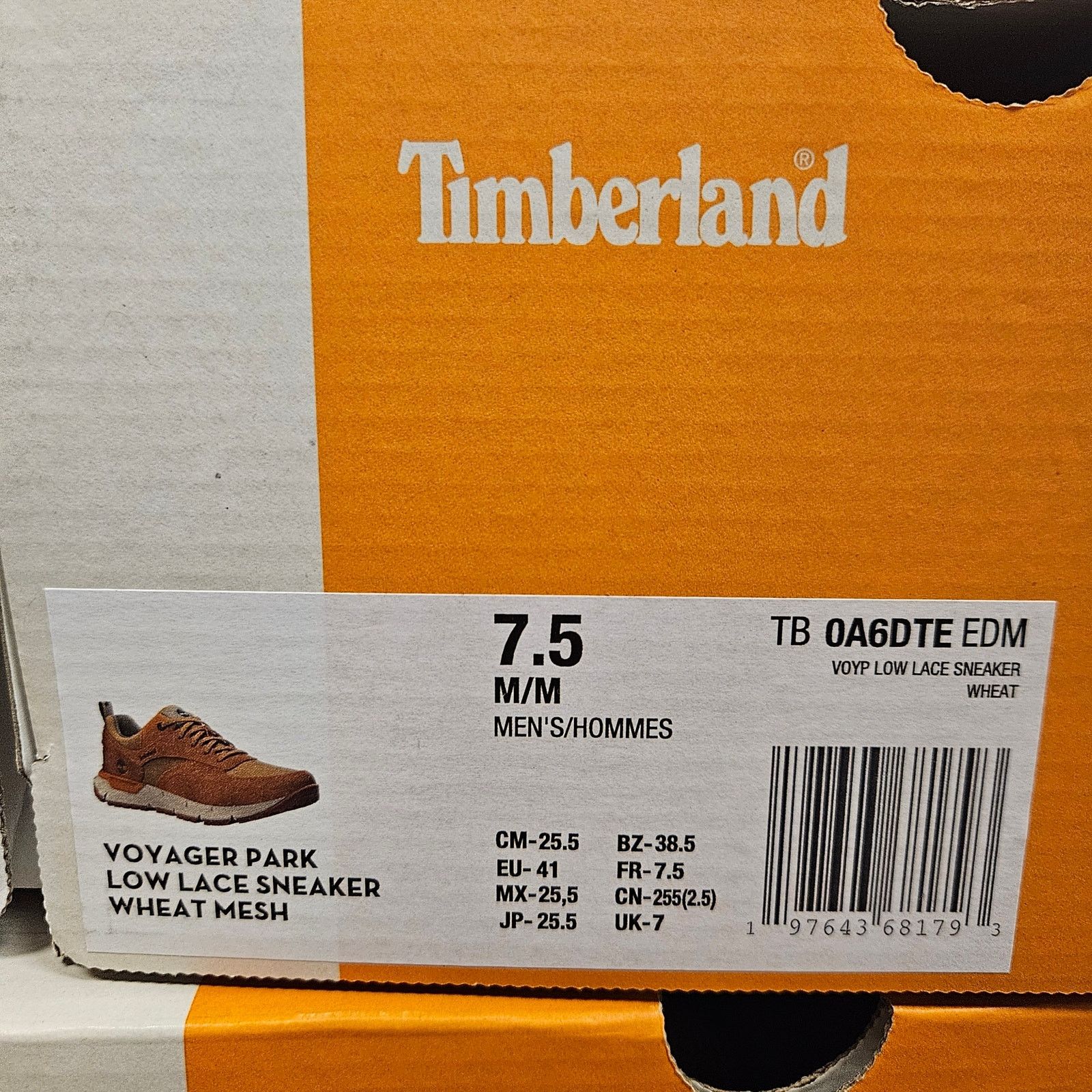 Timberland TIMBERLAND MEN'S 7.5 VOYAGER PARK LOW LACE SNEAKER WHEAT NIB Size US 7.5 / EU 40-41 - 6 Thumbnail
