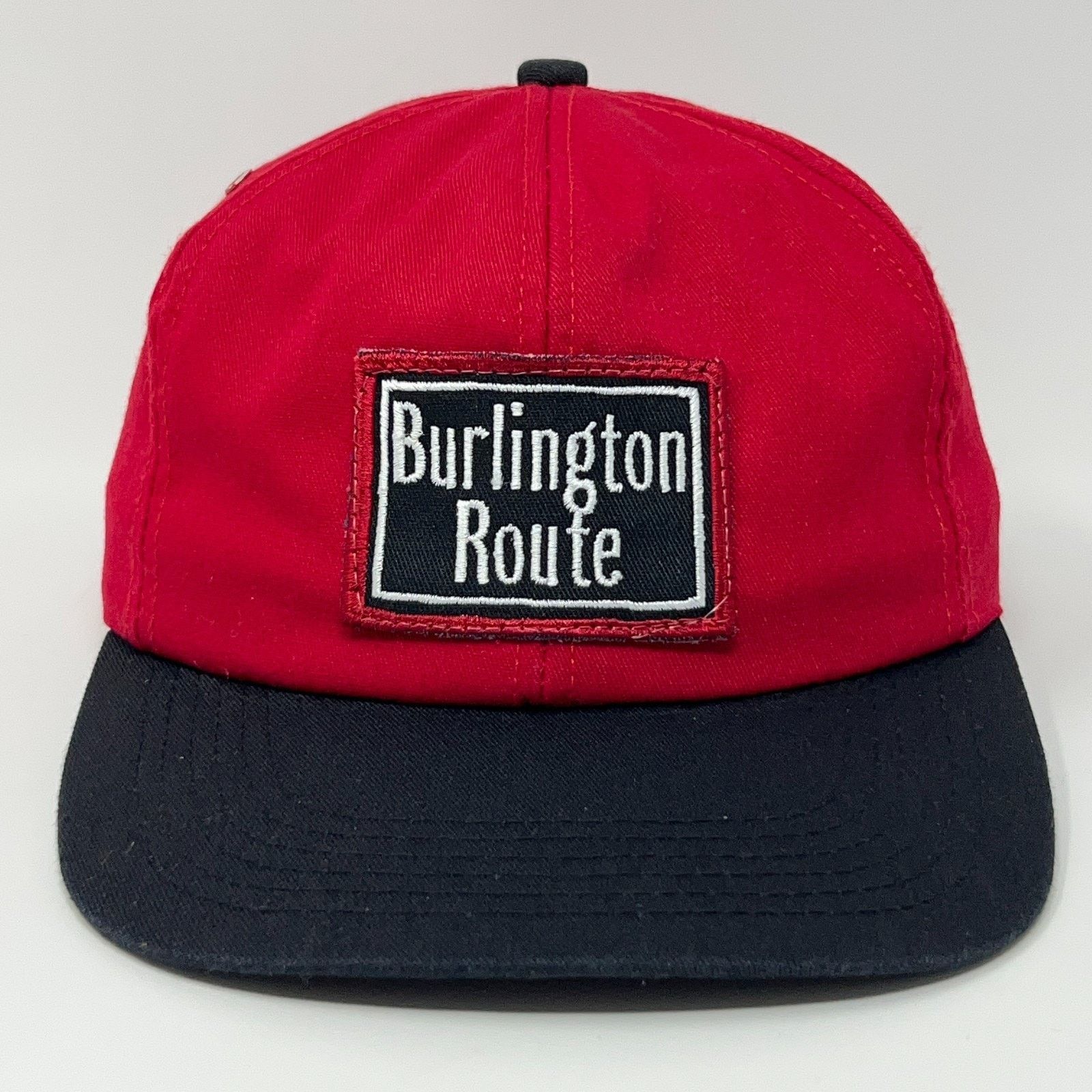 Vintage Vintage 90s Burlington Route Hat Baseball Cap Railroad Red Size ONE SIZE - 1 Thumbnail