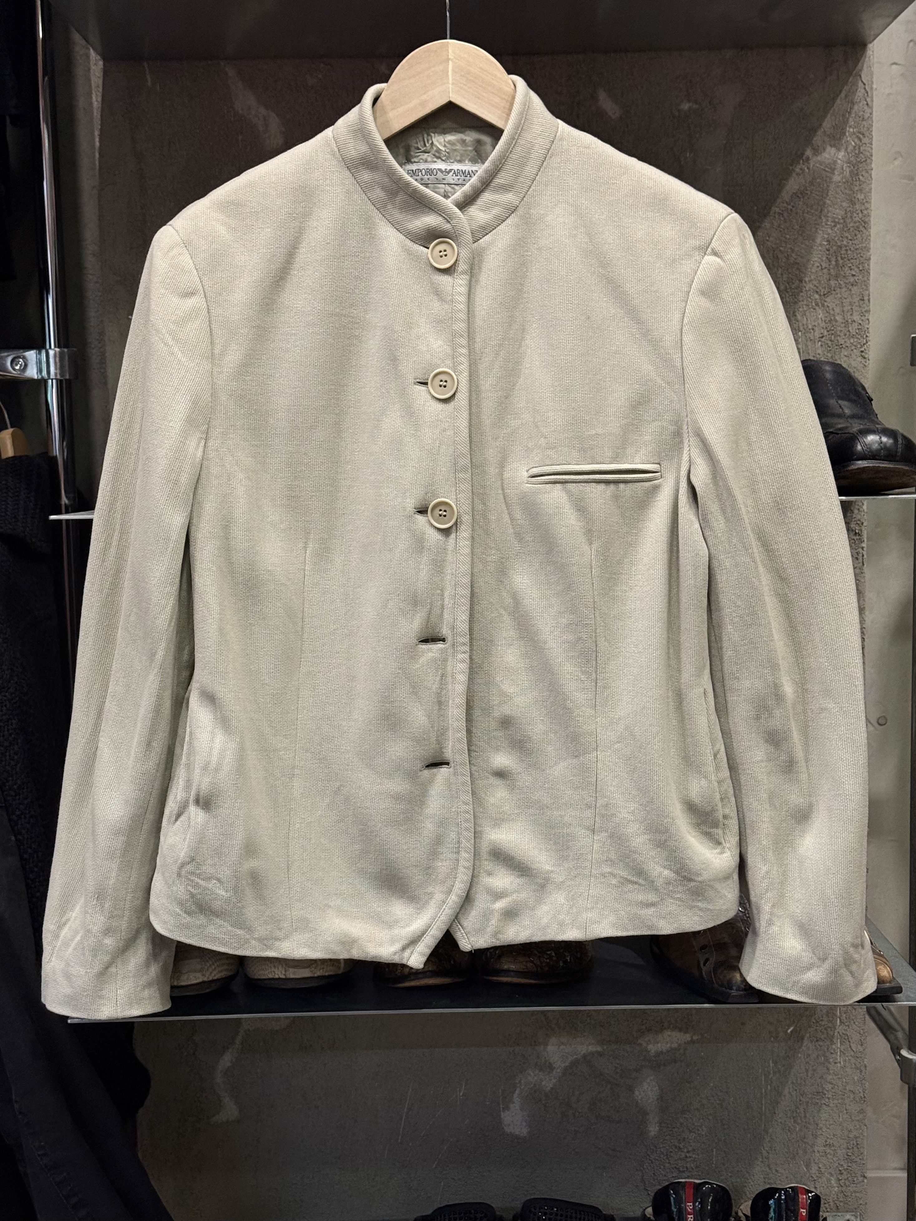 Emporio Armani 1980s Vintage Emporio Armani Wool button up blazer jacket Size M / US 6-8 / IT 42-44 - 2 Thumbnail