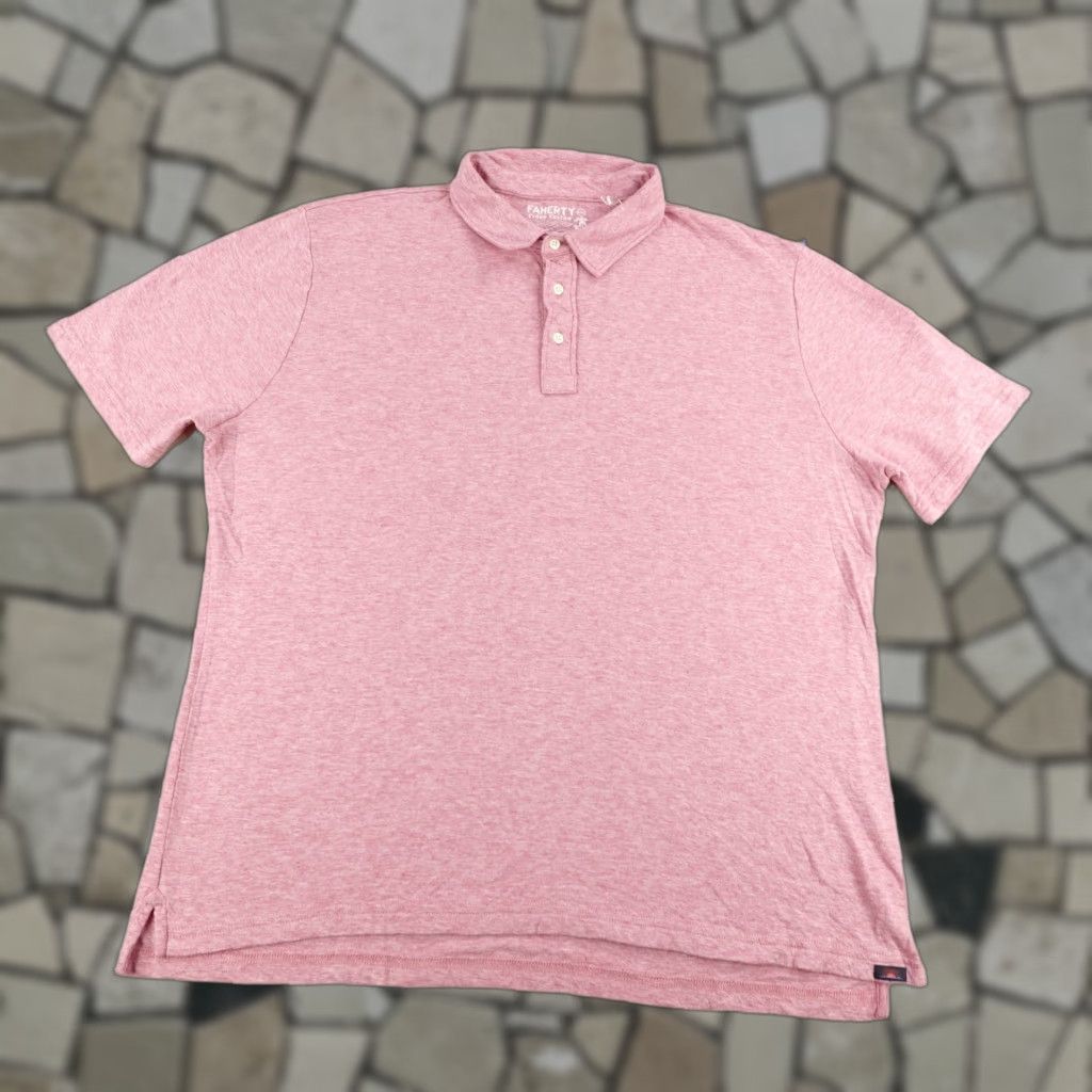 Faherty Faherty Polo Shirt Mens 2XL Pink Cotton Performance Knit Polo Shirt Outdoor Breathable Easy Care Logo Button Mens 2XL Pink Faherty Polo Shirt Size US XXL / EU 58 / 5 - 1 Thumbnail