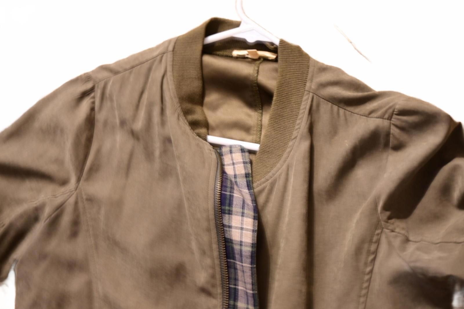 Other Mystree Casual Long Sleeve Khaki Green Jacket Plaid Accents Size US S / EU 44-46 / 1 - 5 Thumbnail
