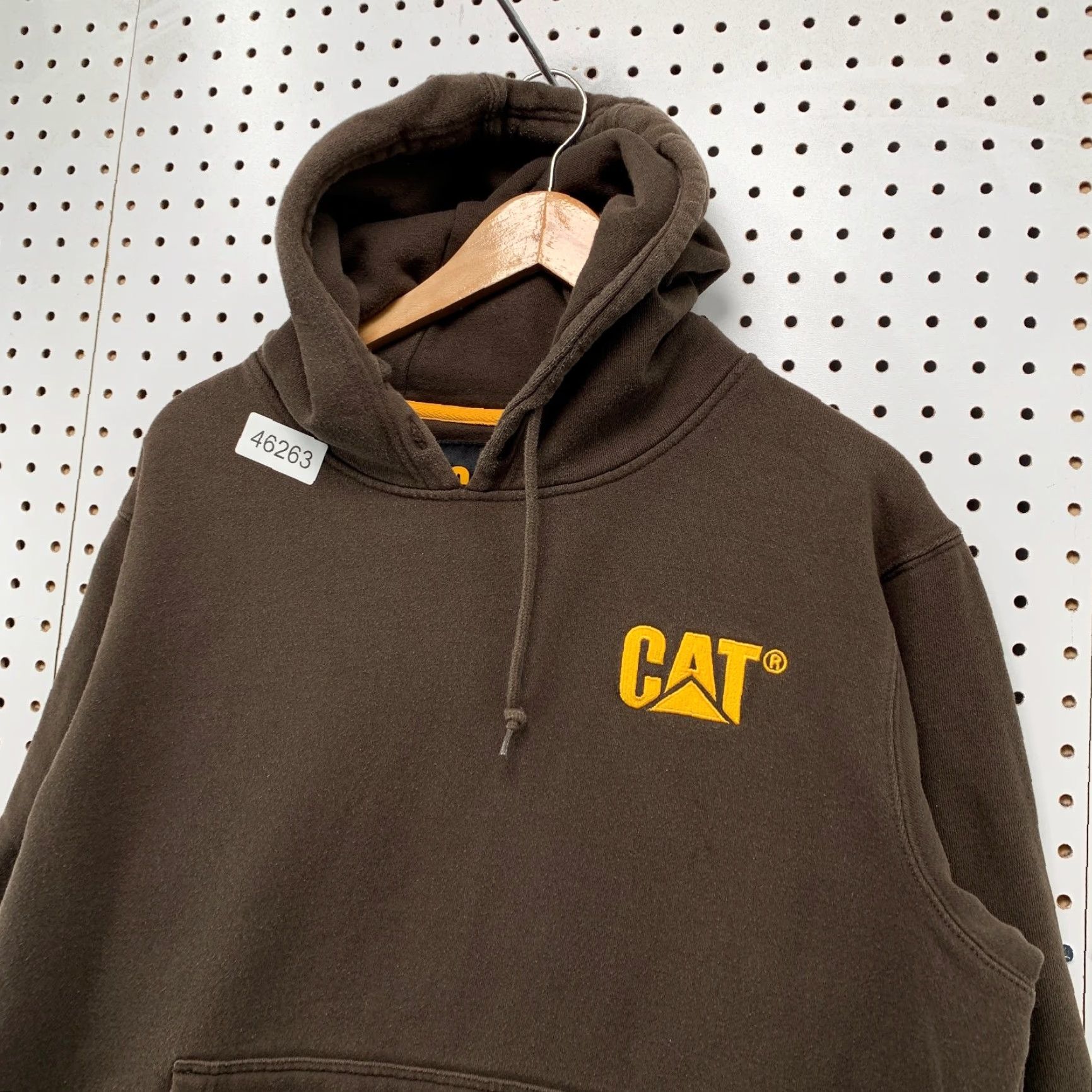 Vintage CAT Caterpillar Hoodie Mens Large Brown Heavyweight Workwear Grunge Cate? Size US L / EU 52-54 / 3 - 4 Thumbnail
