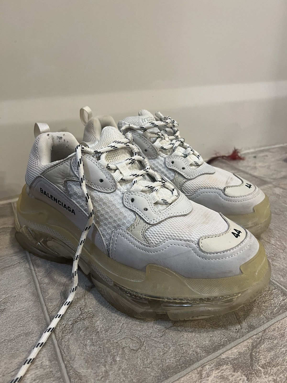 Balenciaga BALENCIAGA TRIPLE S CLEAR SOLE IN WHITE Grailed