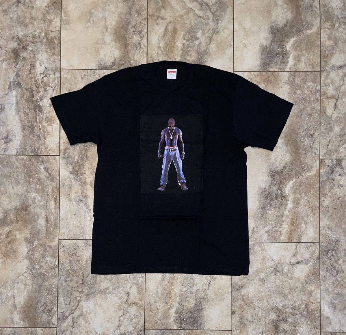 Supreme tupac hologram shops tee black