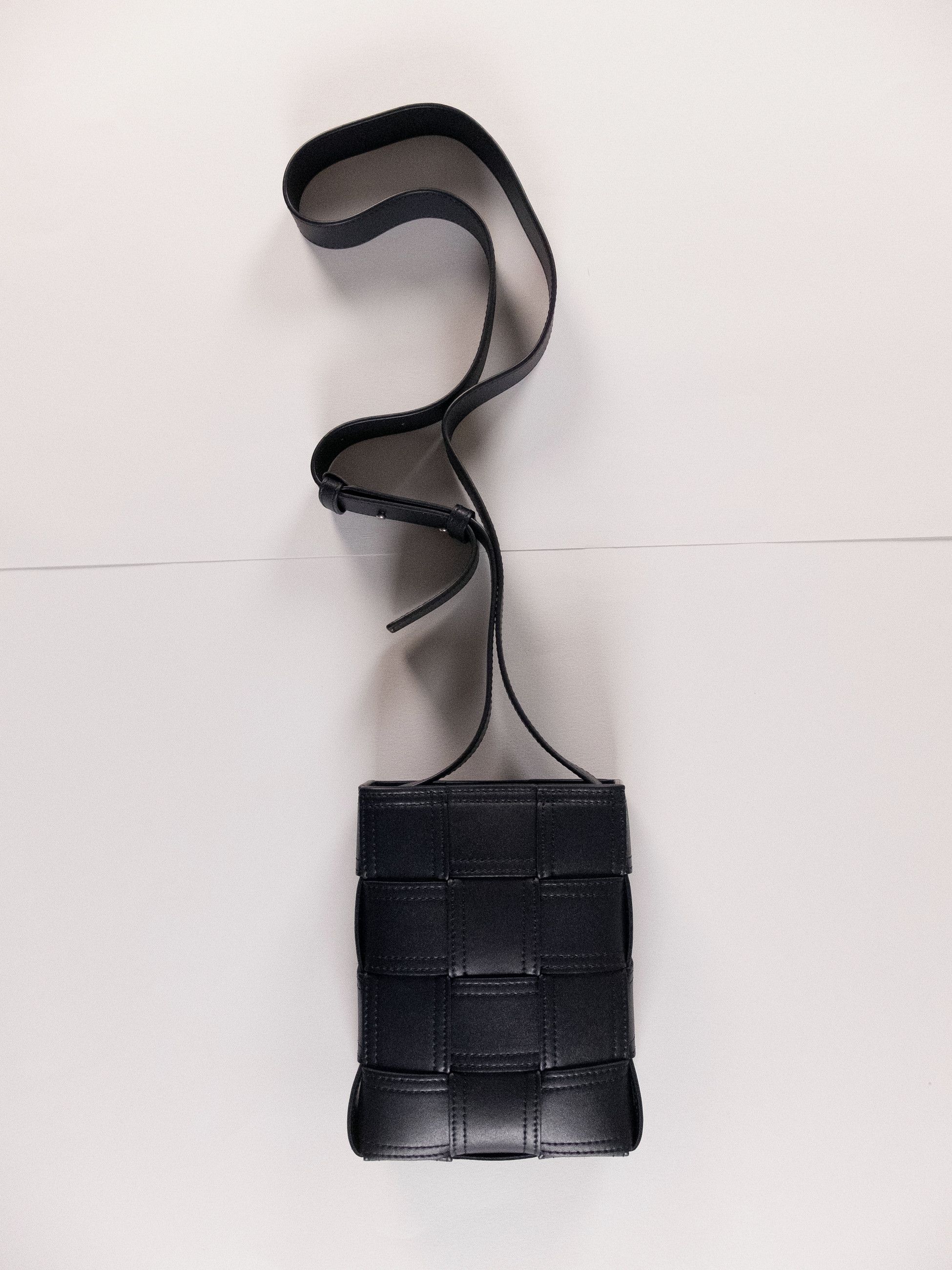 Bottega Veneta Cassette Dark Blue Leather Crossbody Mini Bag, Men's