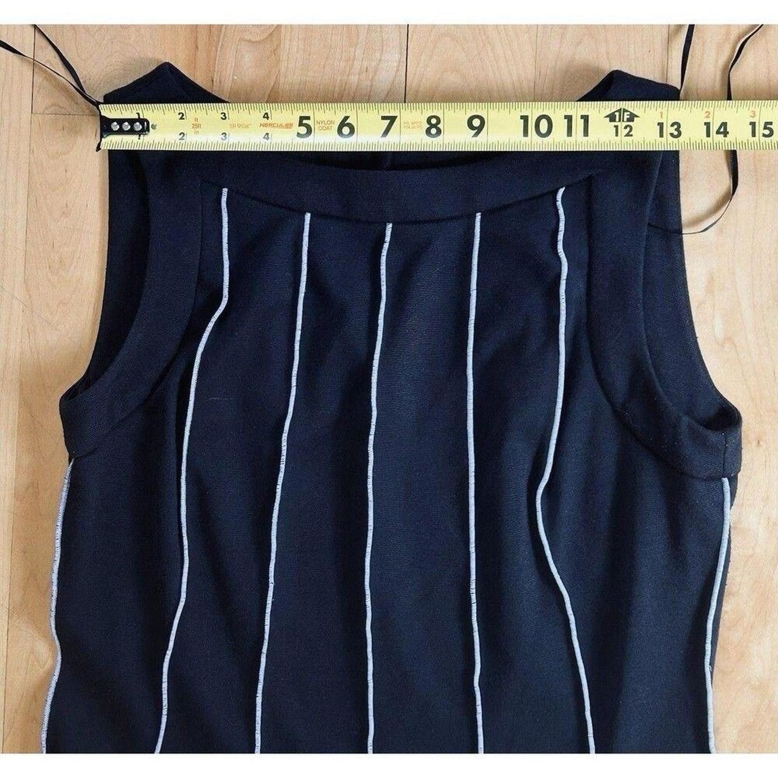 Other The STUDIO I LBD Black Dress w/pin stripes Whimsy Goth Rayon Size M / US 6-8 / IT 42-44 - 6 Thumbnail