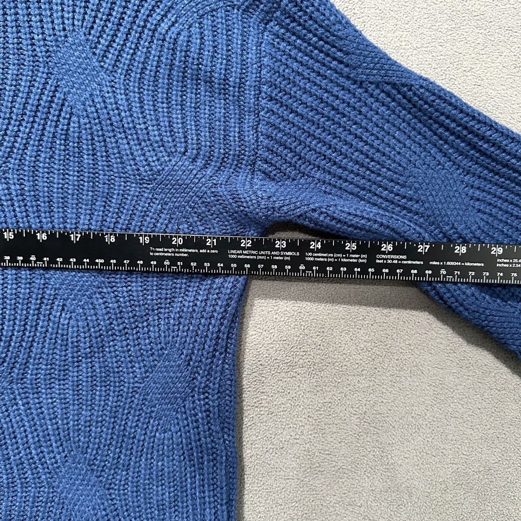 Vintage Sonoma Sweater Womens 1X Plus Blue Diamond Pattern Knit Mock Neck Acrylic Blend Size XL / US 12-14 / IT 48-50 - 7 Thumbnail