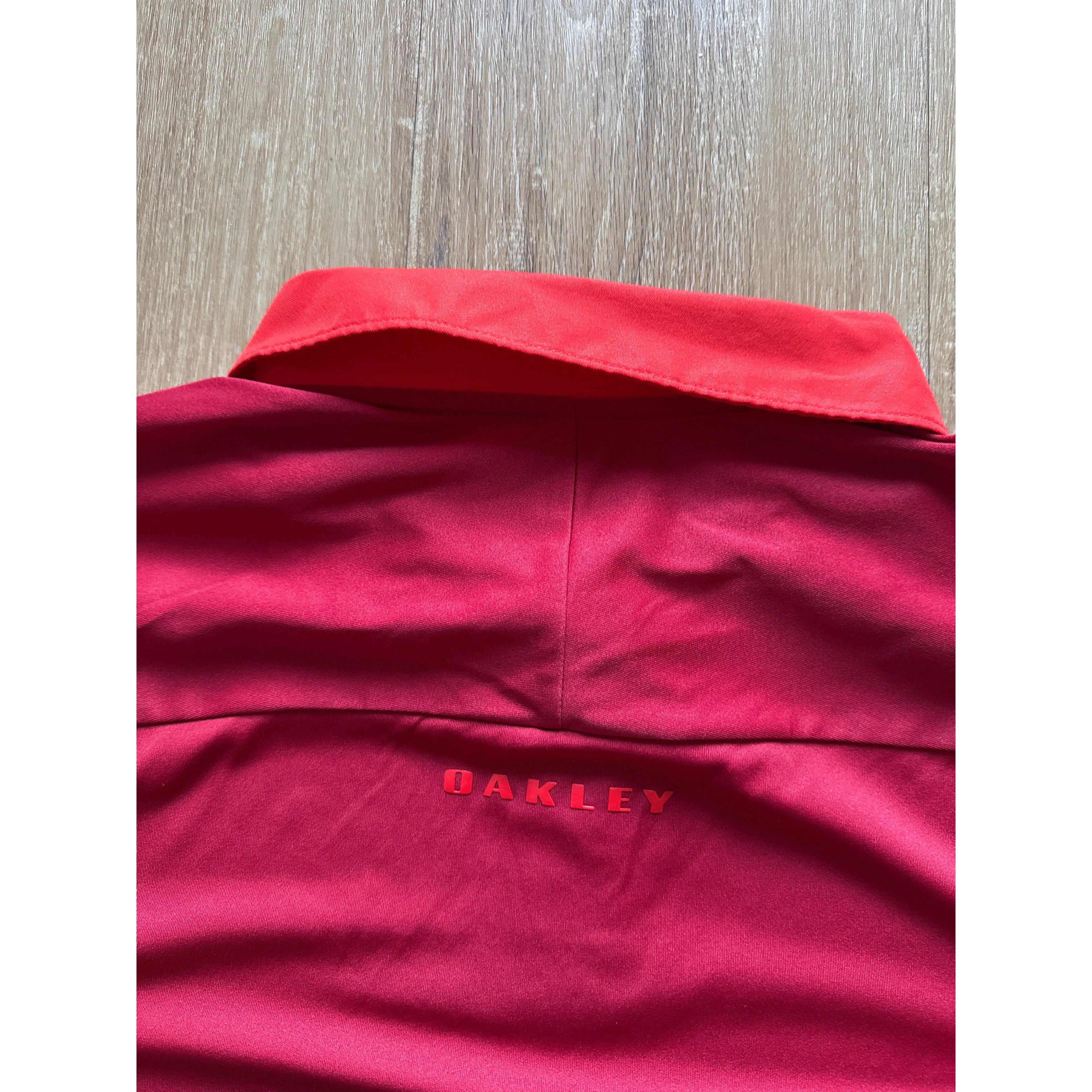 Oakley Oakley Medium Red Orange Solid Short Sleeve Performance Golf Size US L / EU 52-54 / 3 - 5 Thumbnail