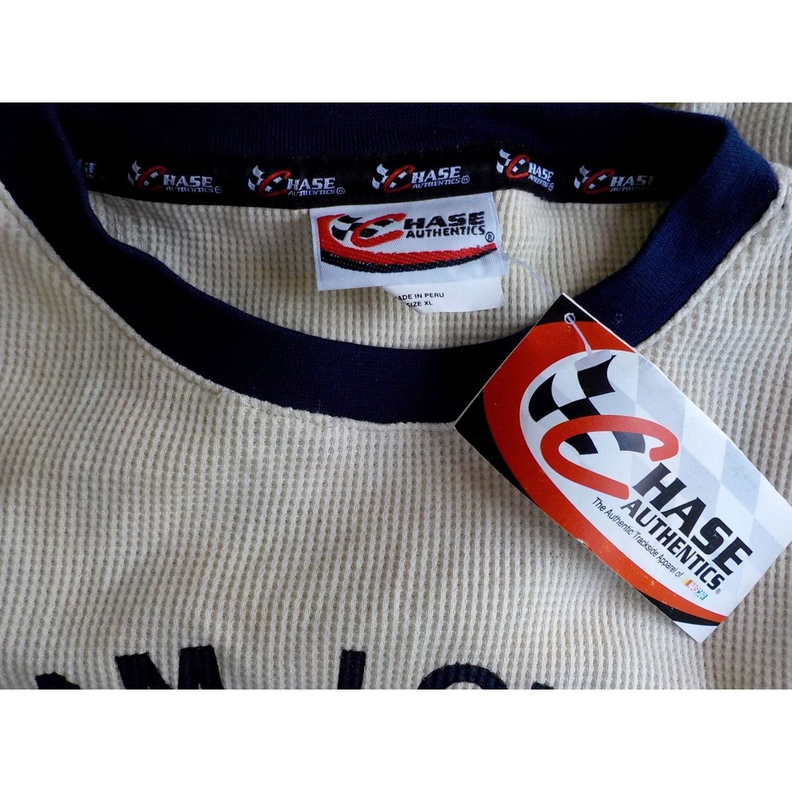 Chase Authentics CHASE AUTHENTICS LS Thermal T Shirt Team Lowes Racing XL Ivory/Navy - New With Tag Size US XL / EU 56 / 4 - 5 Thumbnail