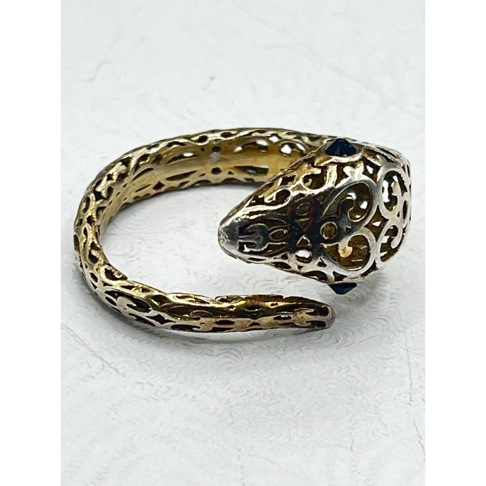 Sterling Silver Sterling Silver Ring: Adjustable Snake Ring .925 Italy Size ONE SIZE - 1 Thumbnail