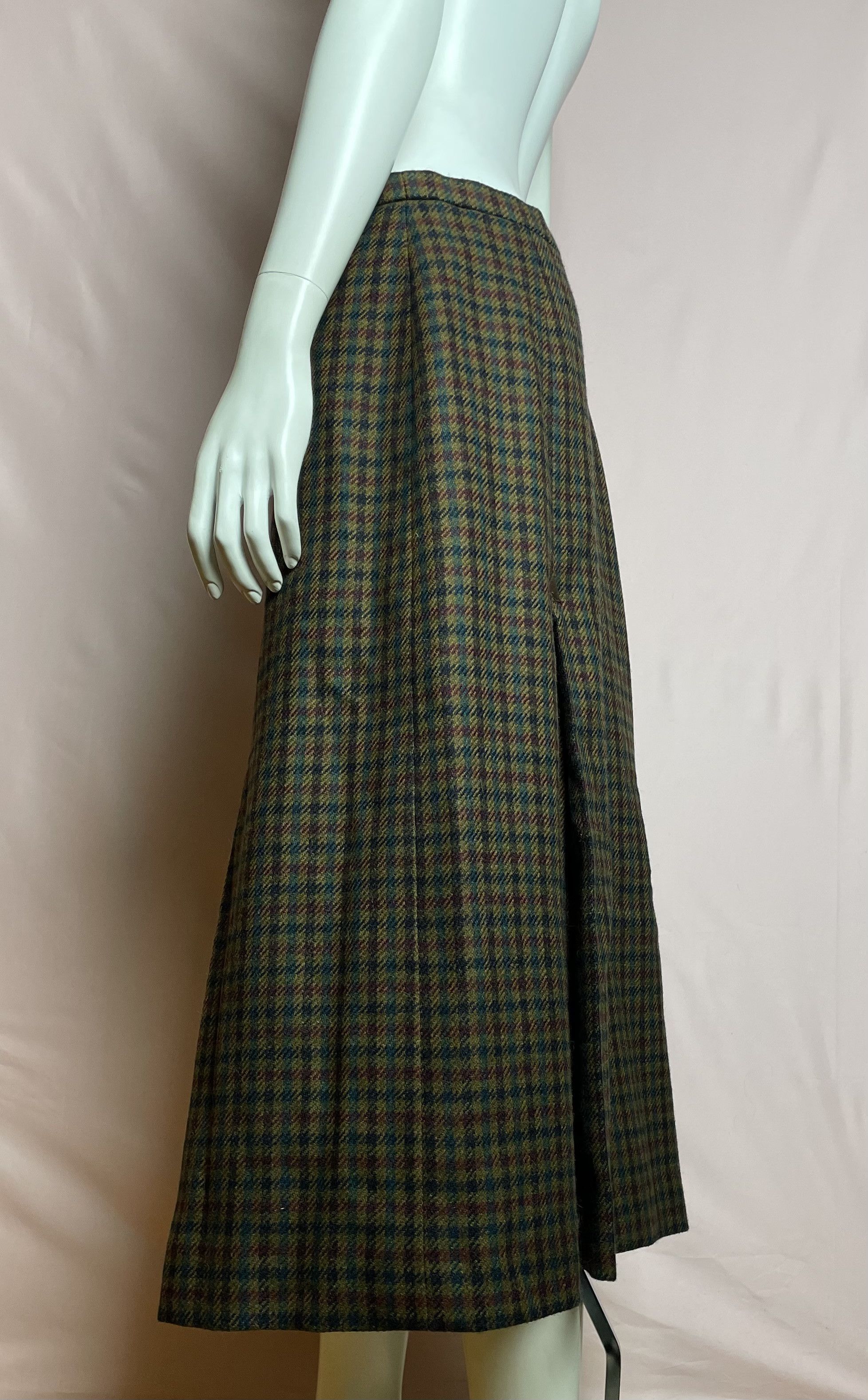 Burberry Burberrys Vintage Wool Check Plaid Long Skirt England Size 32" / US 10 / IT 46 - 4 Thumbnail