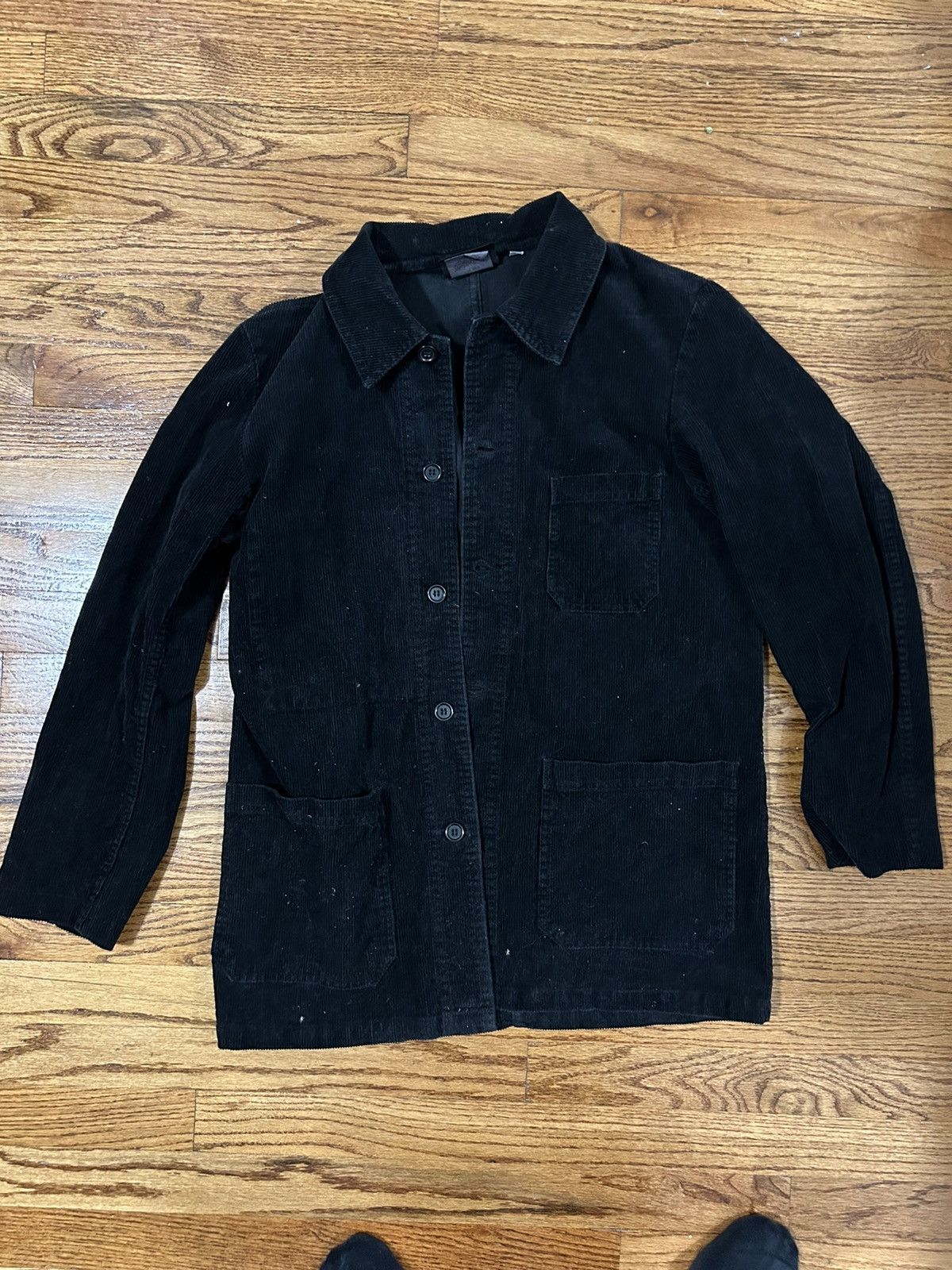 image of Vetra Black Corduroy Chore Coat - 42/m - Made In France, Men's (Size Medium)