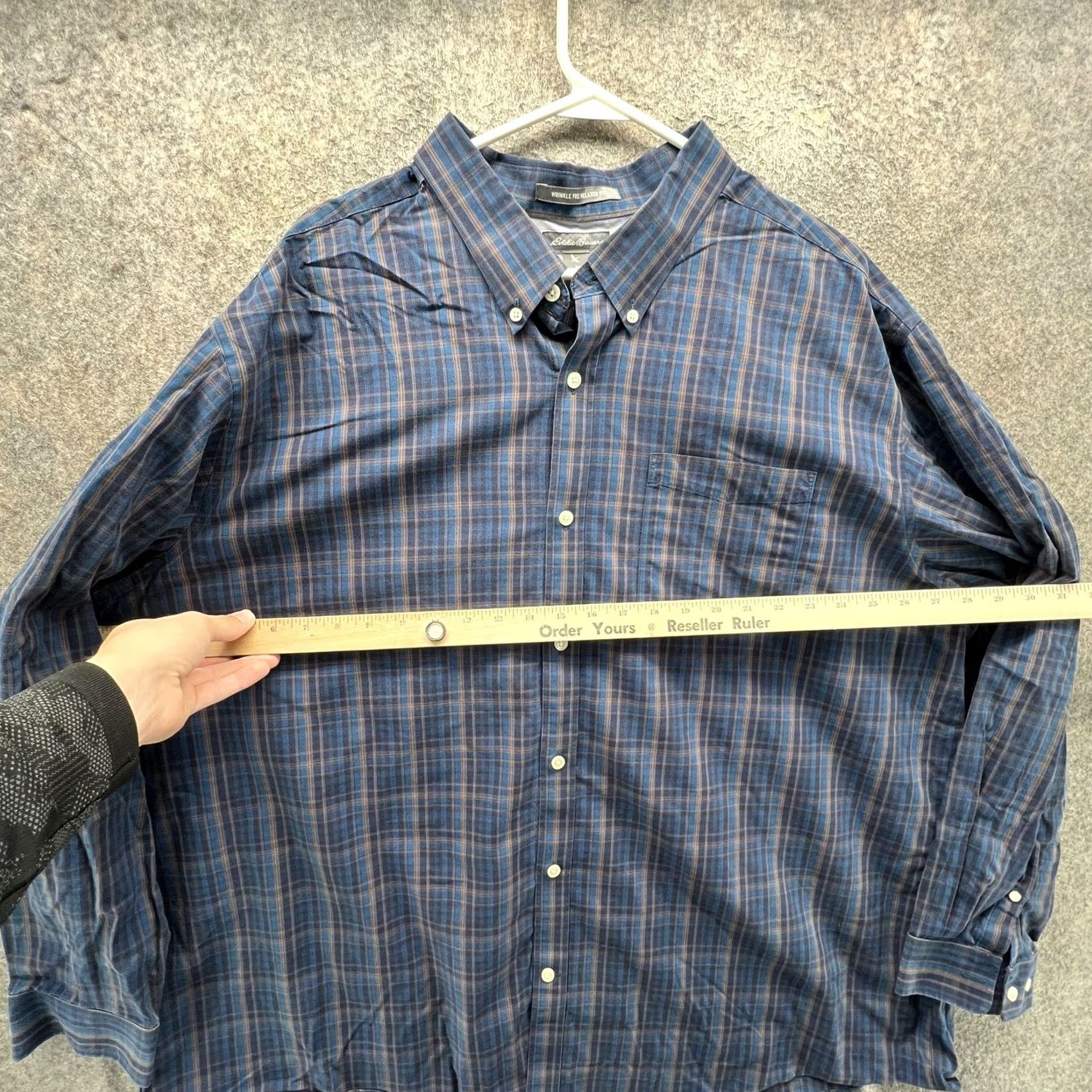 Eddie Bauer Eddie Bauer Shirt Mens 3XL Blue Plaid Long Sleeve Wrinkle Free Relaxed Fit Size US XXL / EU 58 / 5 - 2 Thumbnail