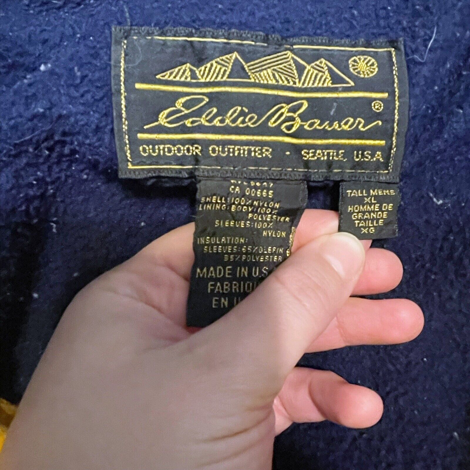 Eddie Bauer EDDIE BAUER Vtg USA Yellow Windfoil Jacket Mens XL Tall Size US XL / EU 56 / 4 - 4 Thumbnail