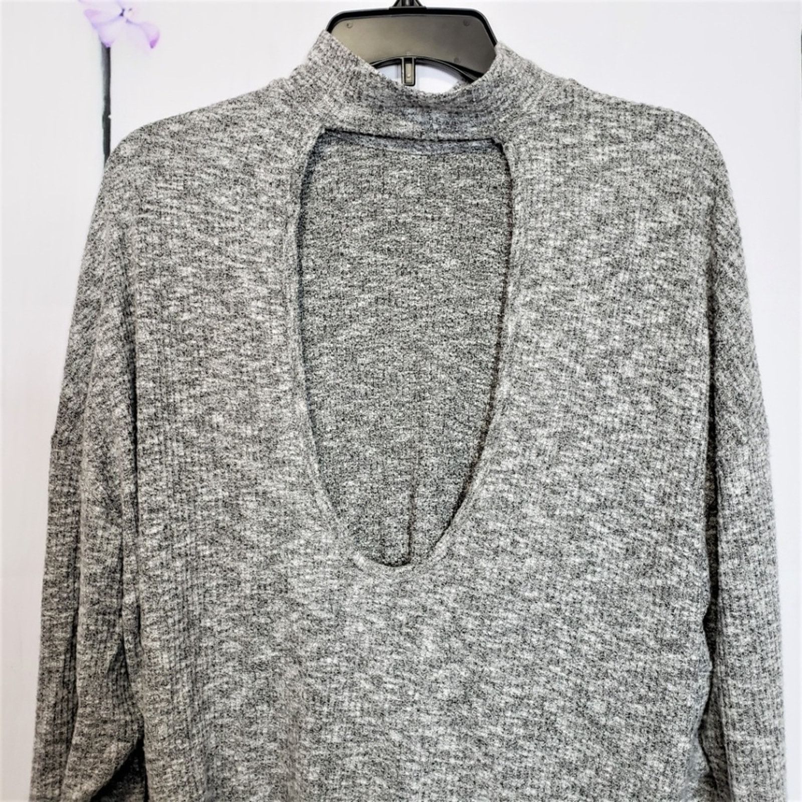 Designer Harlowe & Graham Grey Mock Open Back Knit Sweater XS Size XS / US 0-2 / IT 36-38 - 7 Thumbnail