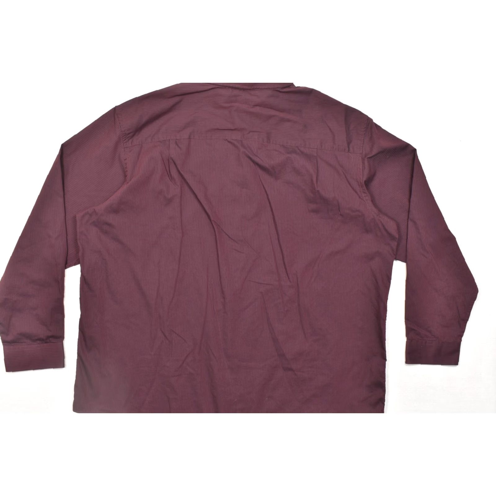 Van Heusen Van Heusen Dress Shirt 3XLT Big & Tall Burgundy Pin Striped Long Sleeve Button-Up Collar Men's Shirts Regular Fit Women? Size 48R - 2 Thumbnail