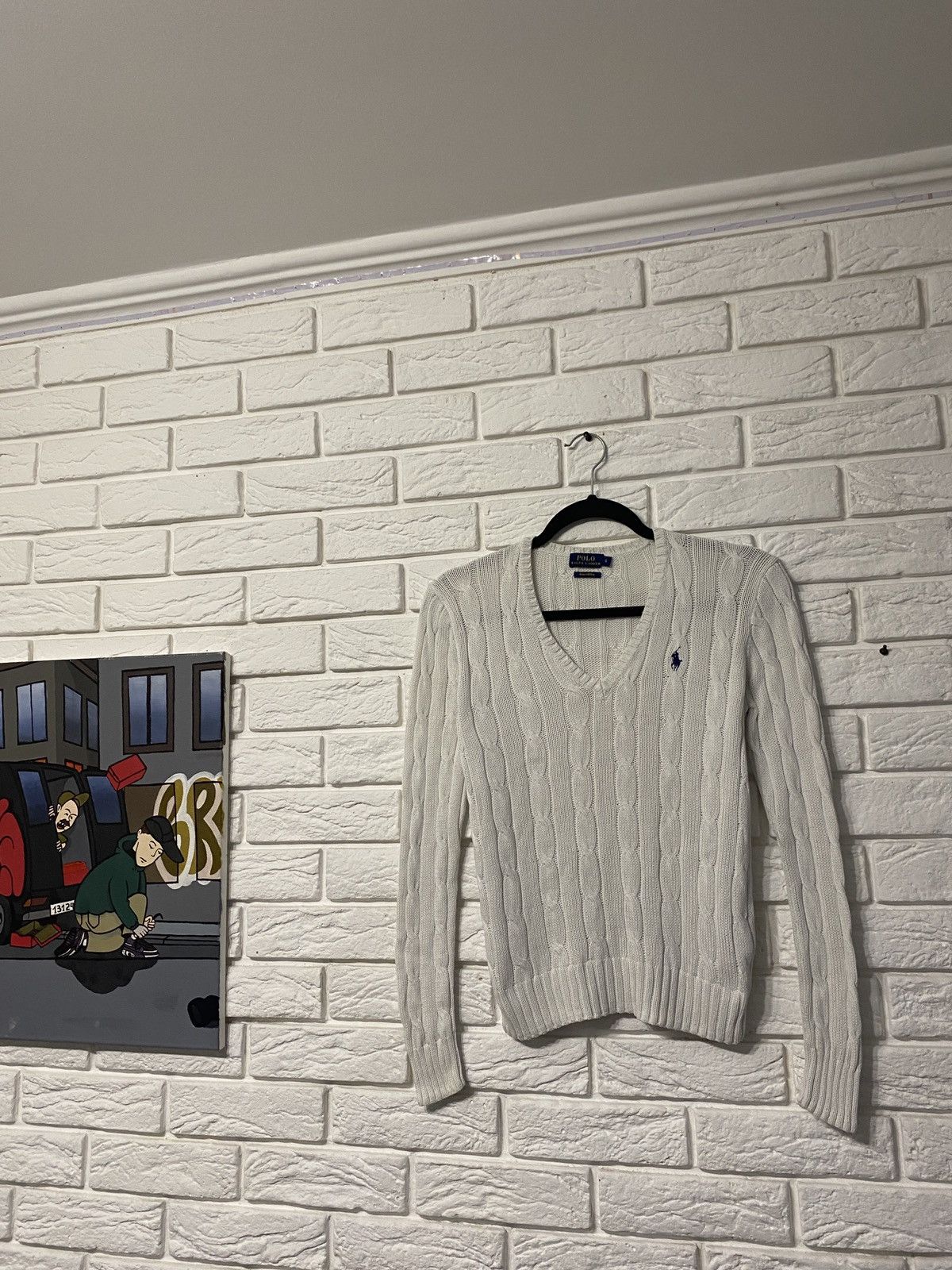 Polo Ralph Lauren × Ralph Lauren Polo Ralph Lauren cable knit V neck cotton sweater Size S / US 4 / IT 40 - 1 Thumbnail