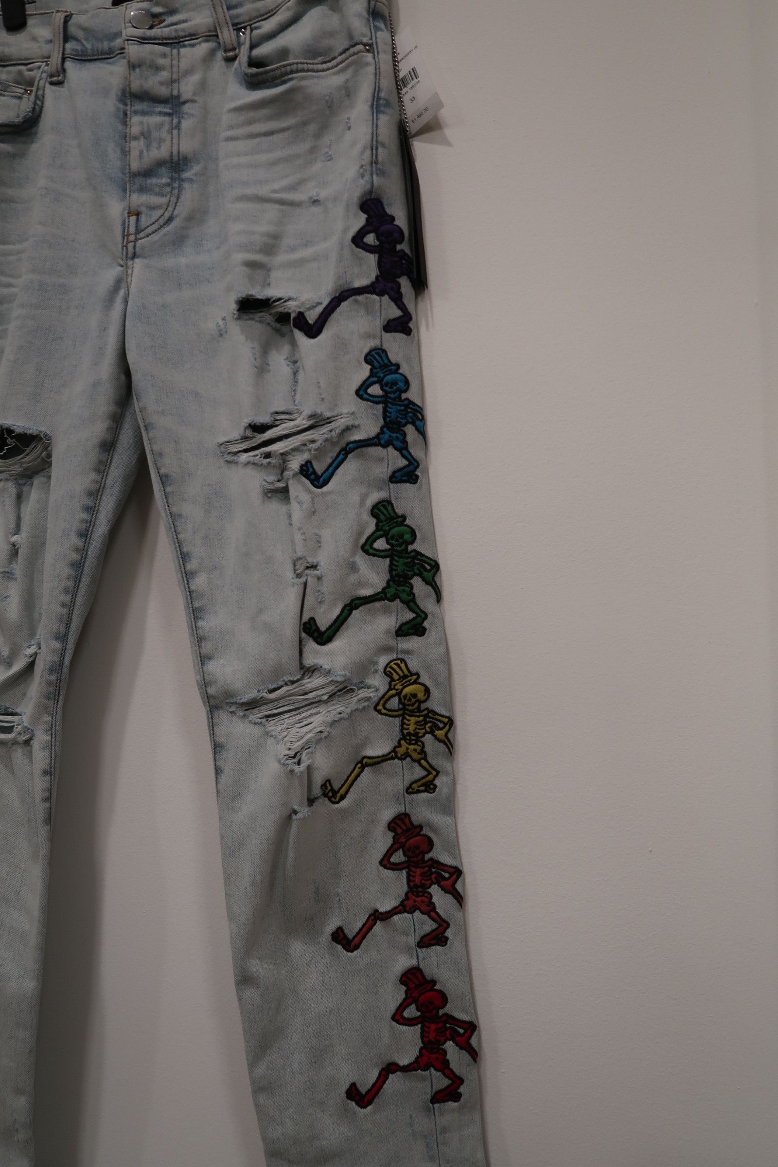 Amiri Amiri Grateful Dead Embroidery Jeans Size US 33 - 3 Thumbnail