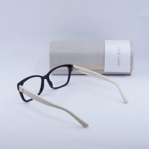 Jimmy Choo Jimmy Choo JC270 09HT 00 Eyeglasses Black/Ivory 53mm Frame Size ONE SIZE - 9 Thumbnail