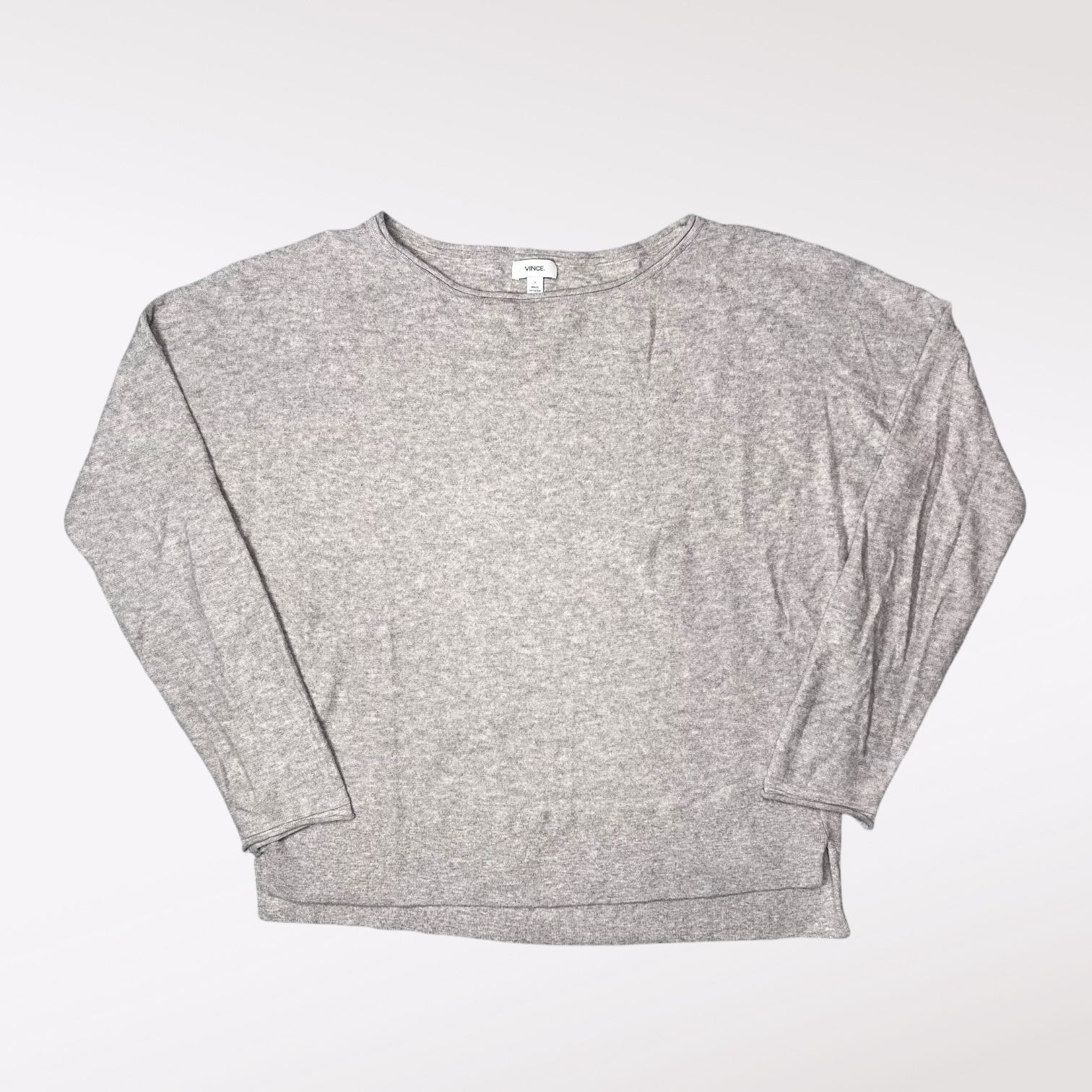 Vince Vince Knit Long Sleeve Top Drop Shoulder Gray Small Size S / US 4 / IT 40 - 10 Thumbnail